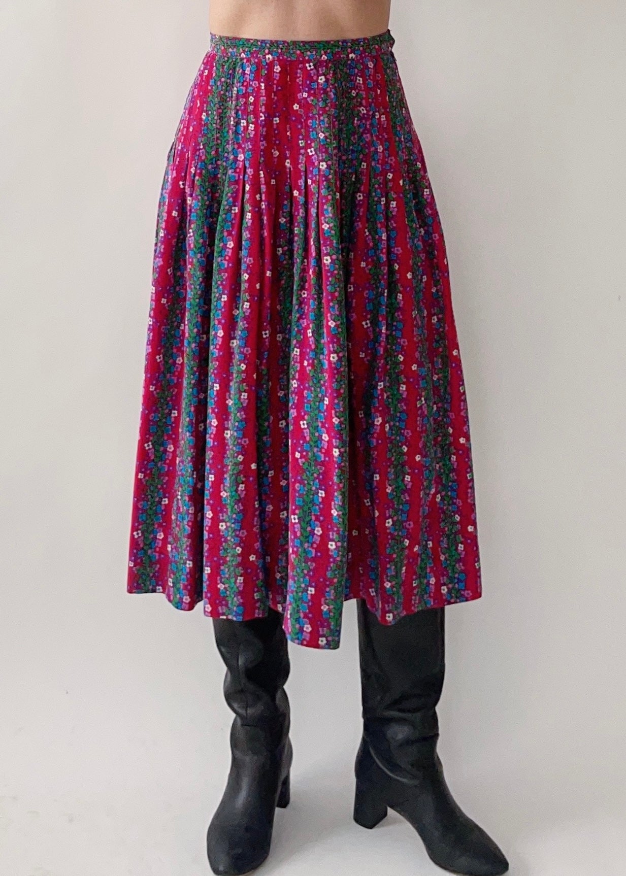 1977 YSL Silk Floral Skirt