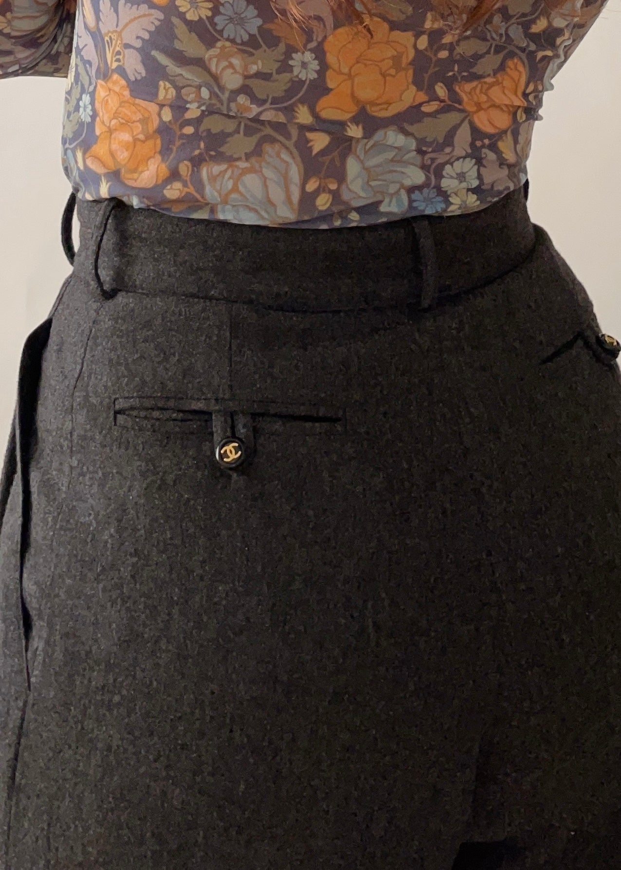 Vintage Chanel CC Wool Trousers