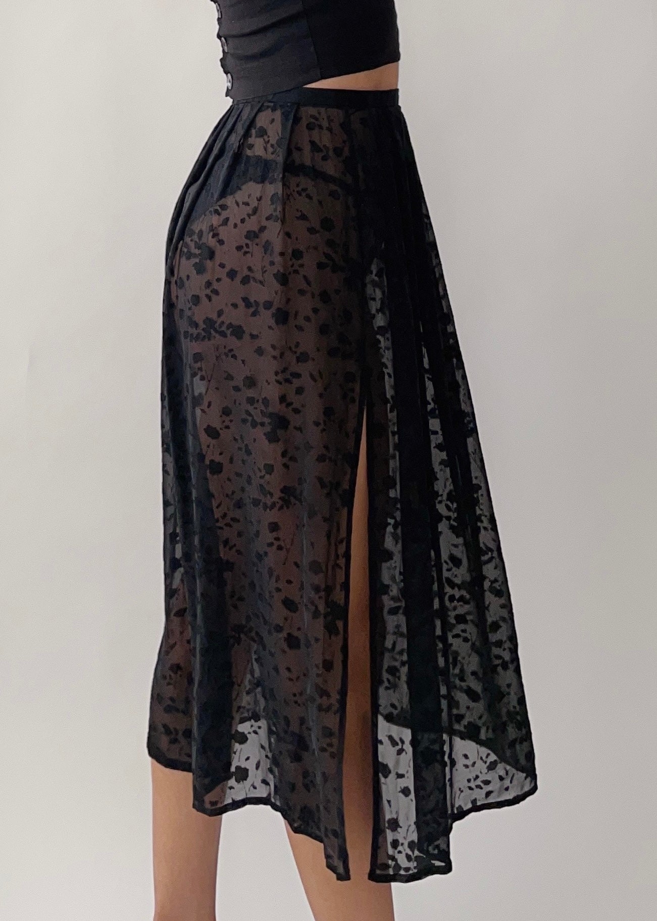 1990s Giorgio Armani Silk Chiffon Skirt