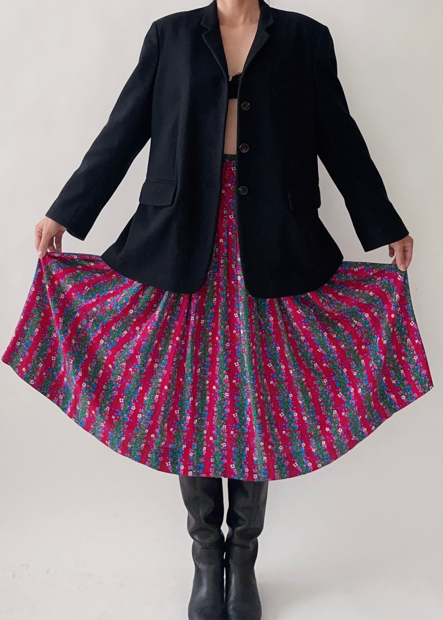 1977 YSL Silk Floral Skirt