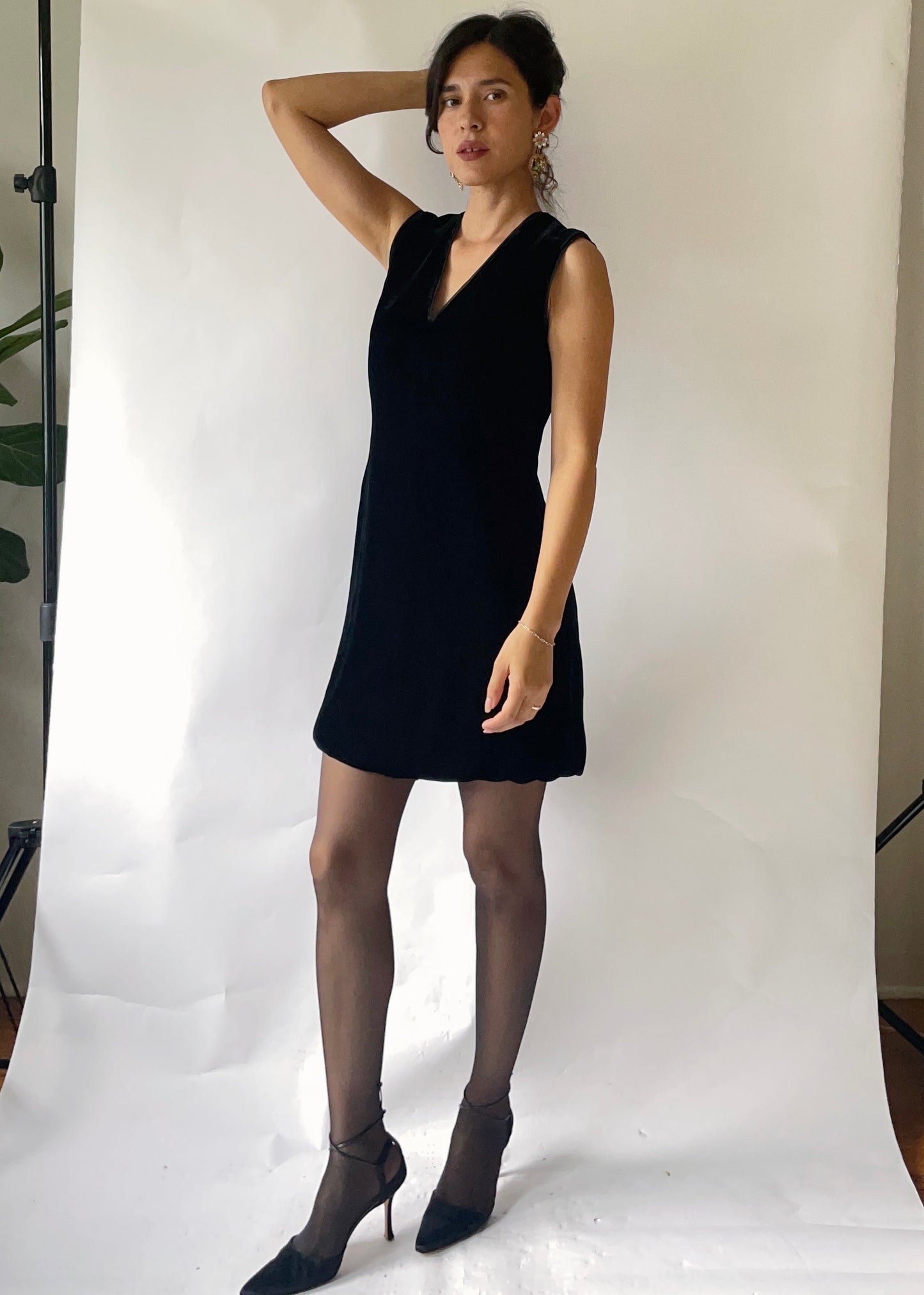 Vintage Prada Black Velvet Dress