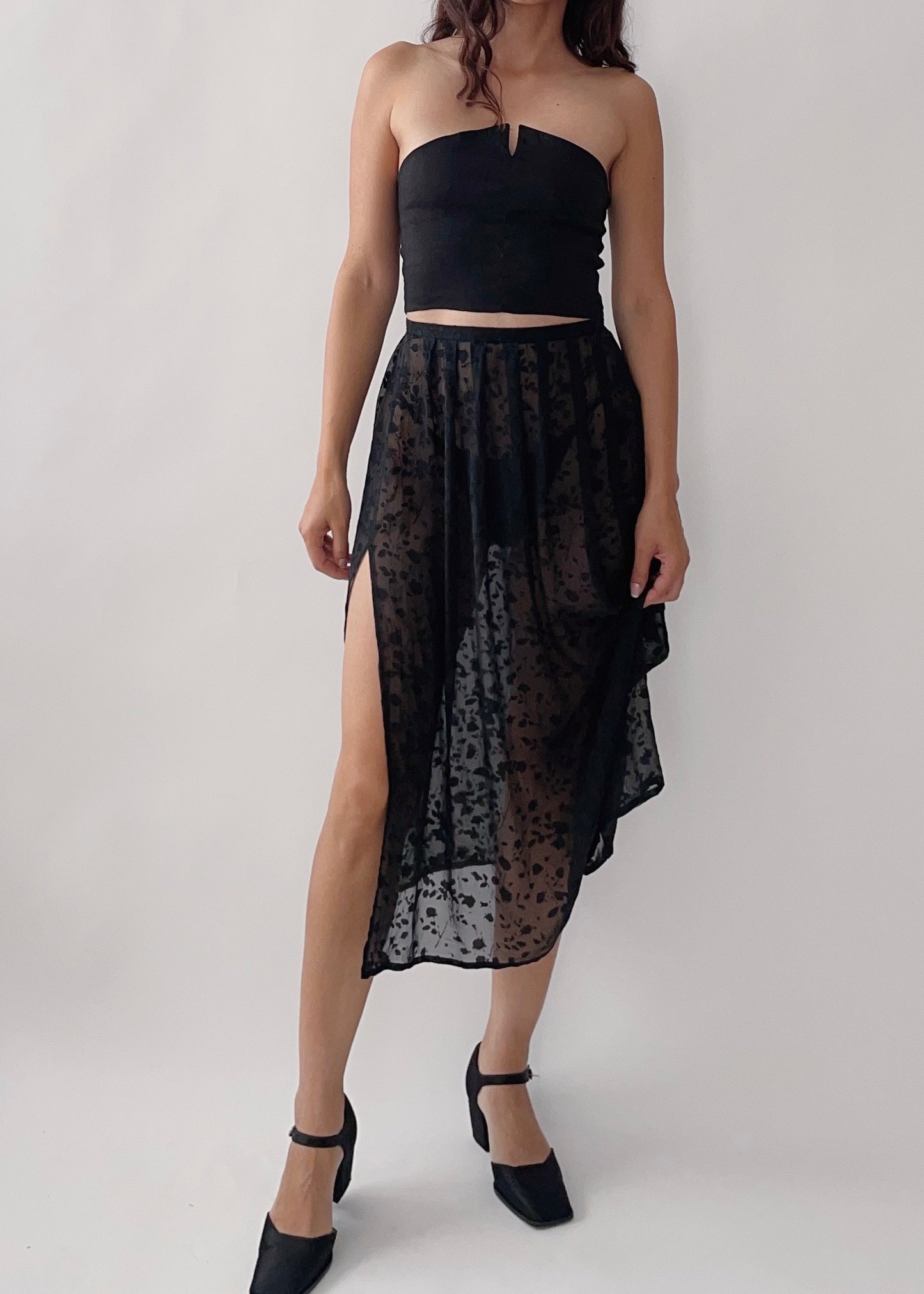 1990s Giorgio Armani Silk Chiffon Skirt