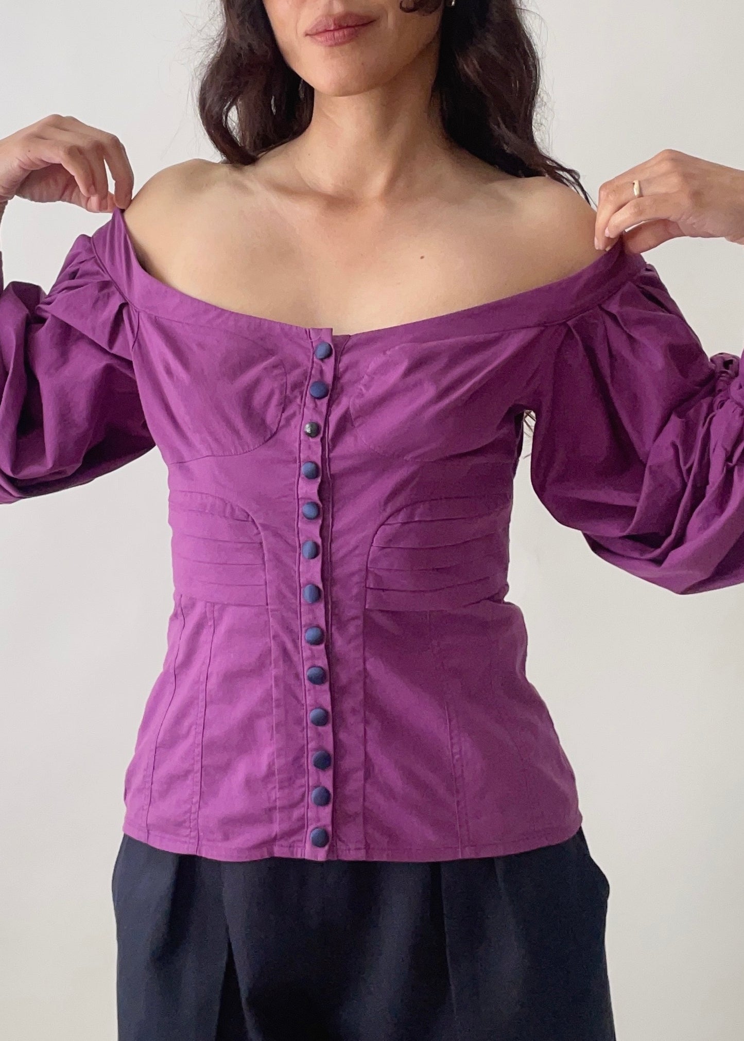 Vintage Just Cavalli Bustier Purple Top
