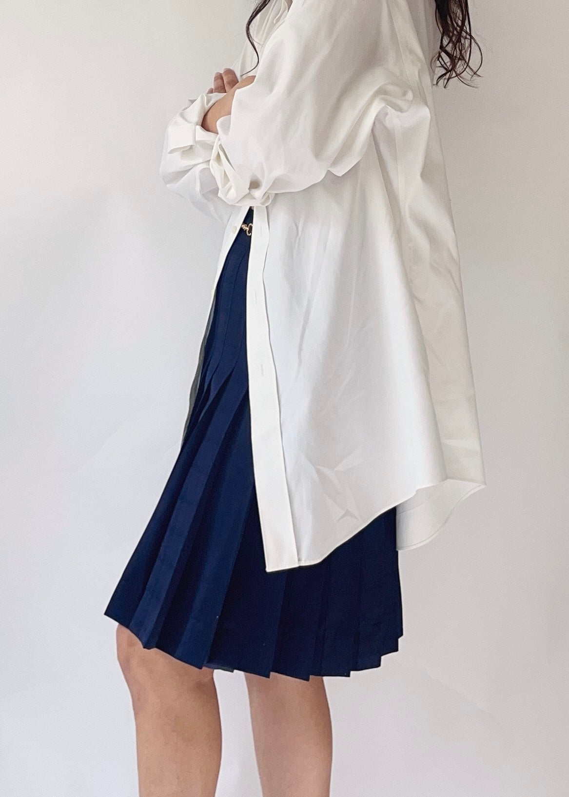 Vintage Celine Wool Equestrian Pleated Skirt