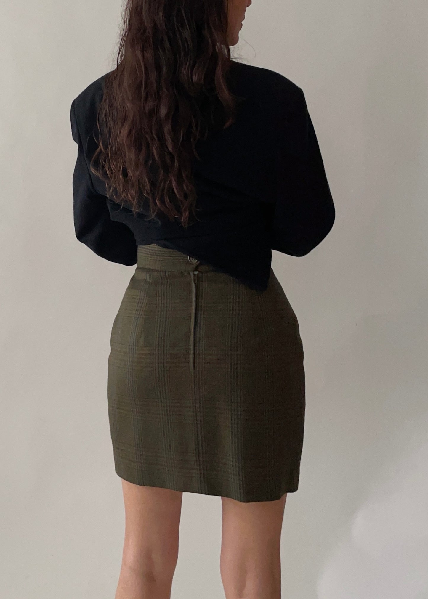 Vintage Moschino Plaid Mini Skirt