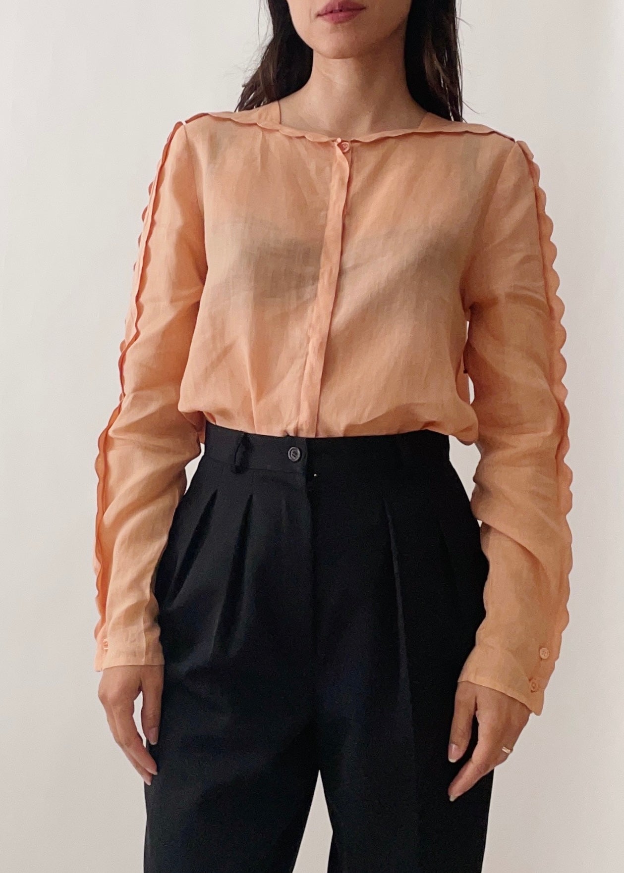 Vintage Chloe Peach Scallop Top