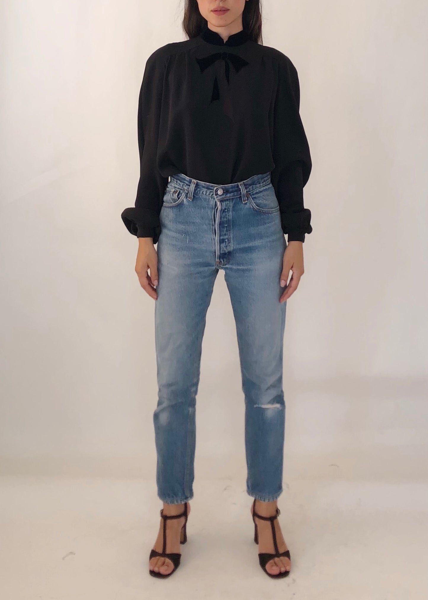 Vintage Valentino Silk Bow Blouse
