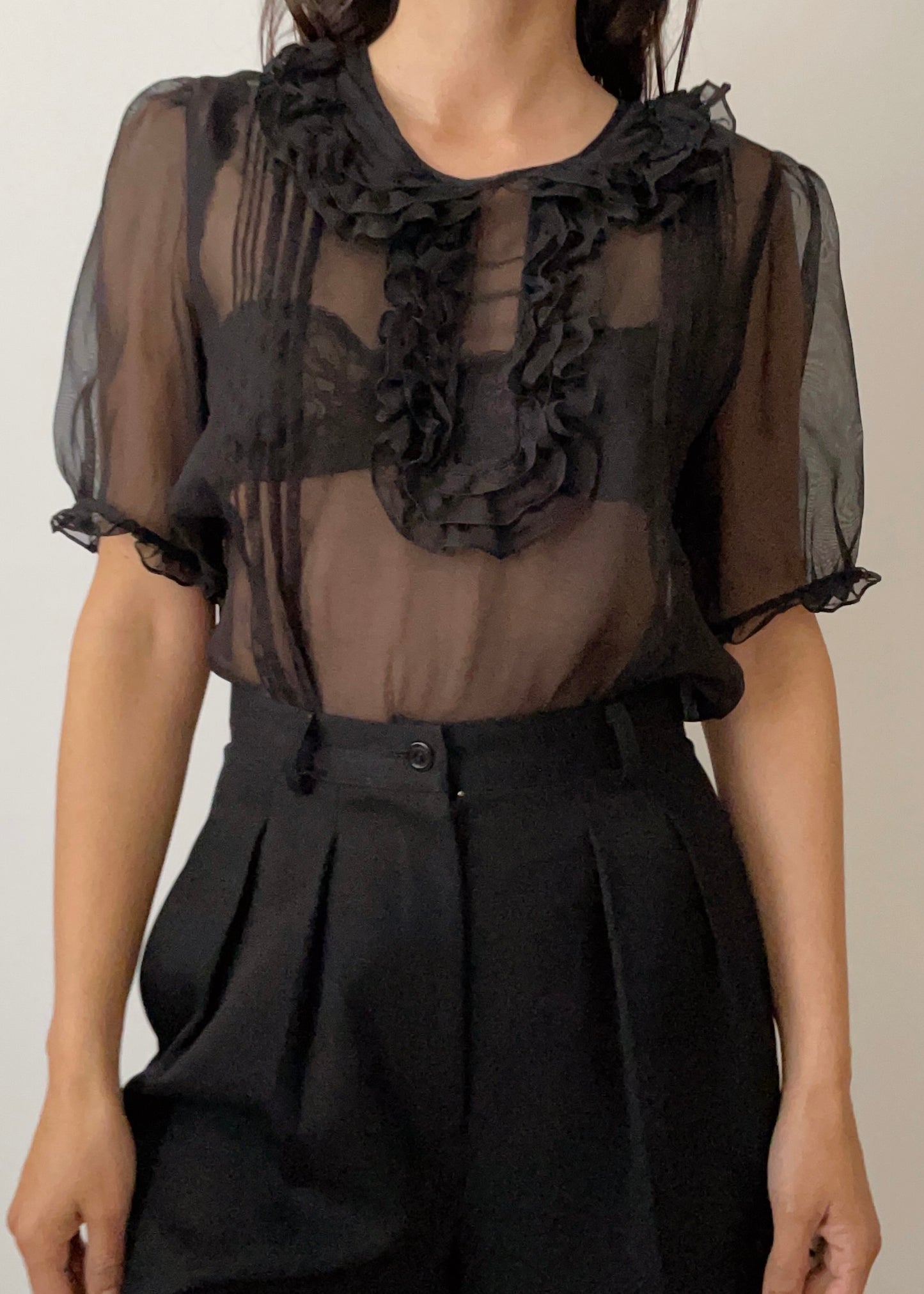 Vintage Chloe Silk Ruffle Top