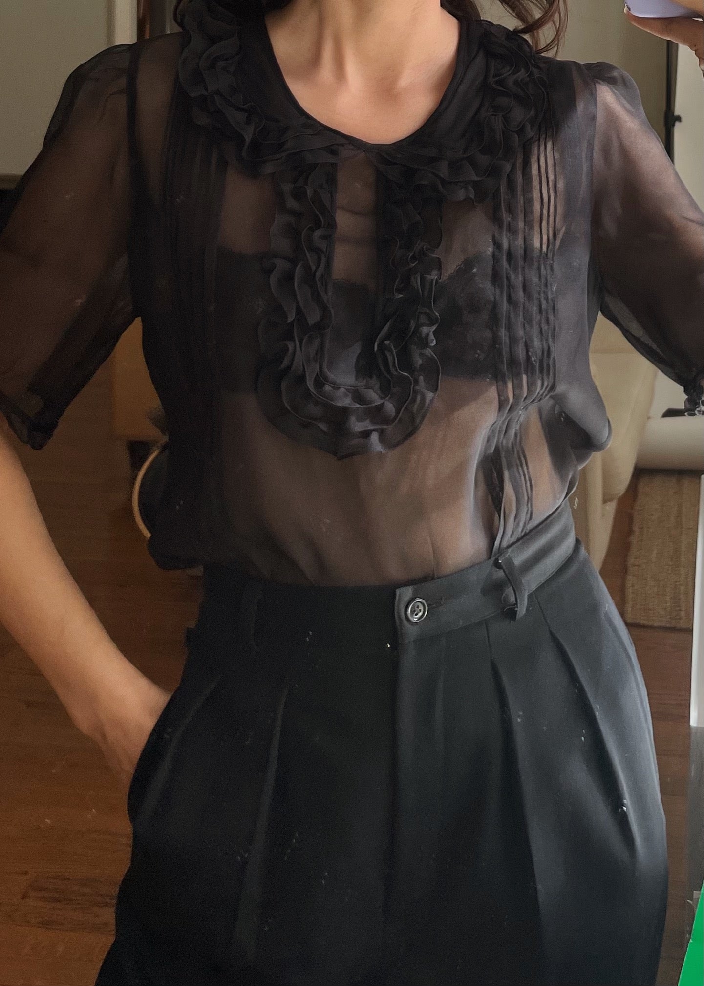 Vintage Chloe Silk Ruffle Top