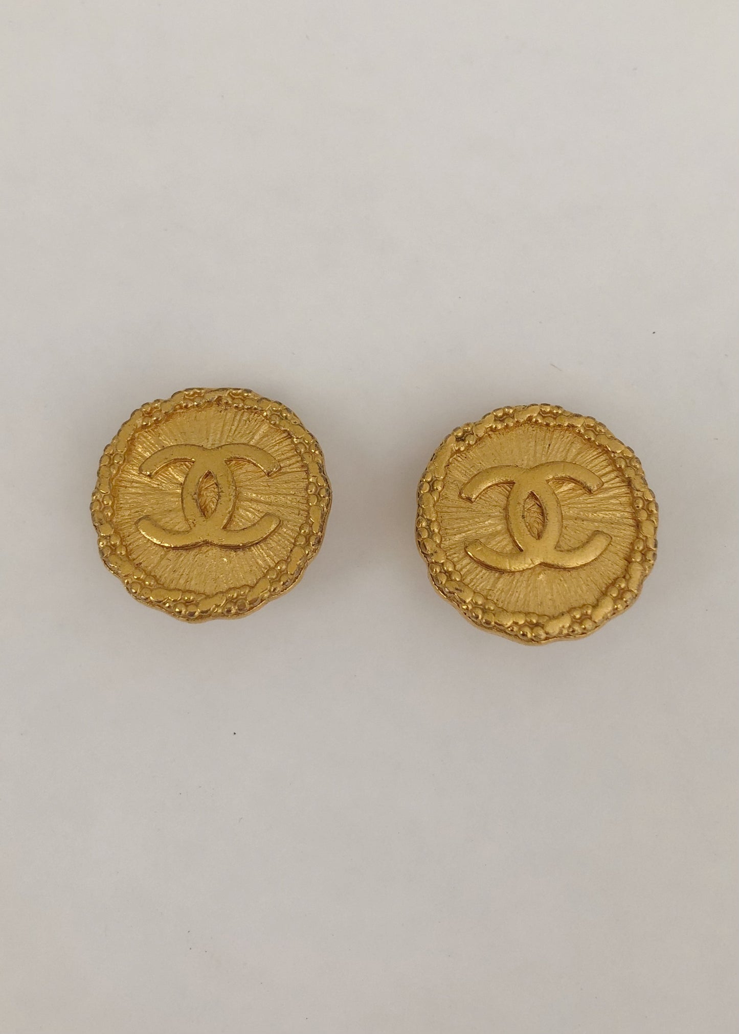 Vintage Chanel Medallion CC Earrings
