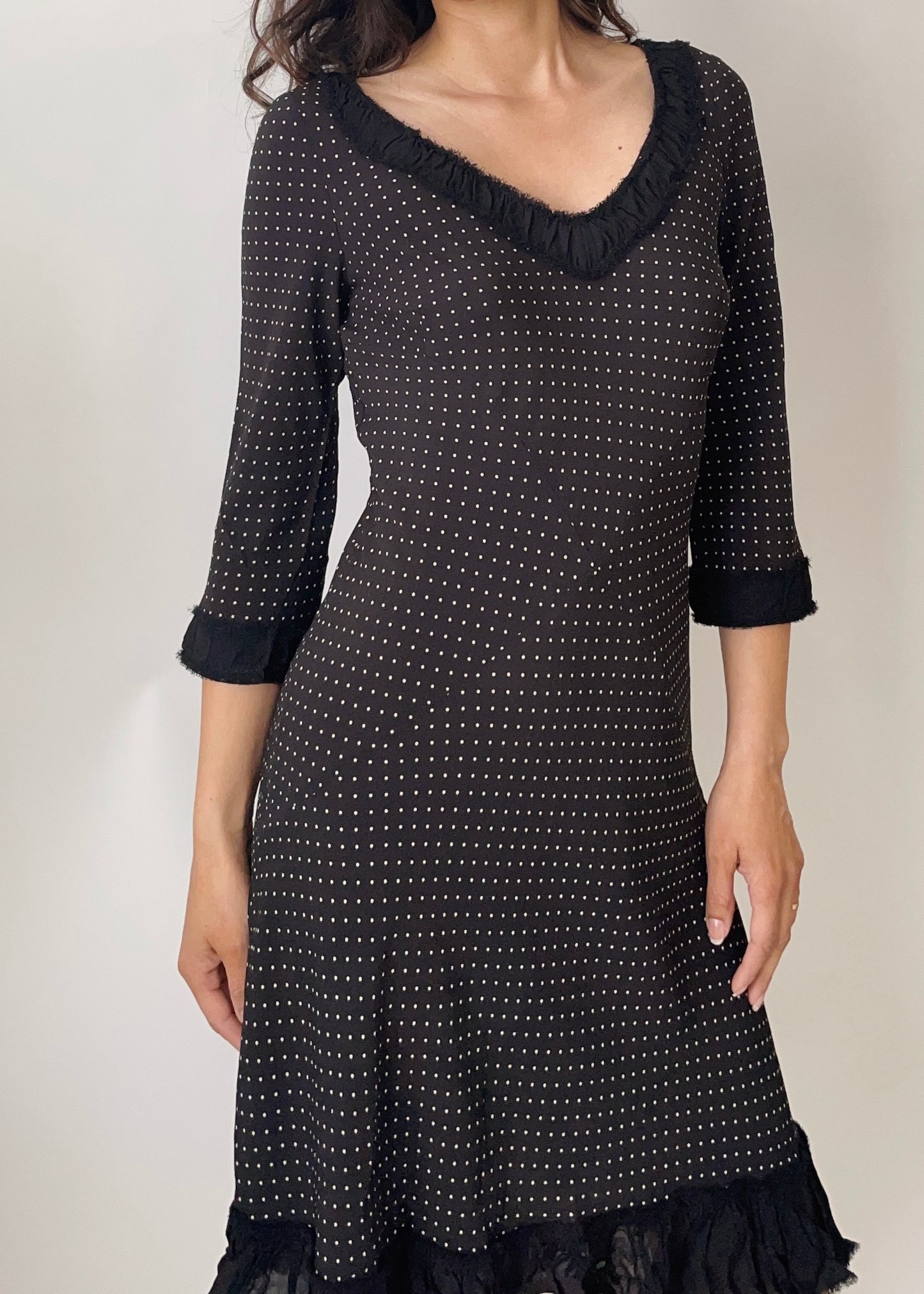 Vintage Italian Silk Polkadot Dress