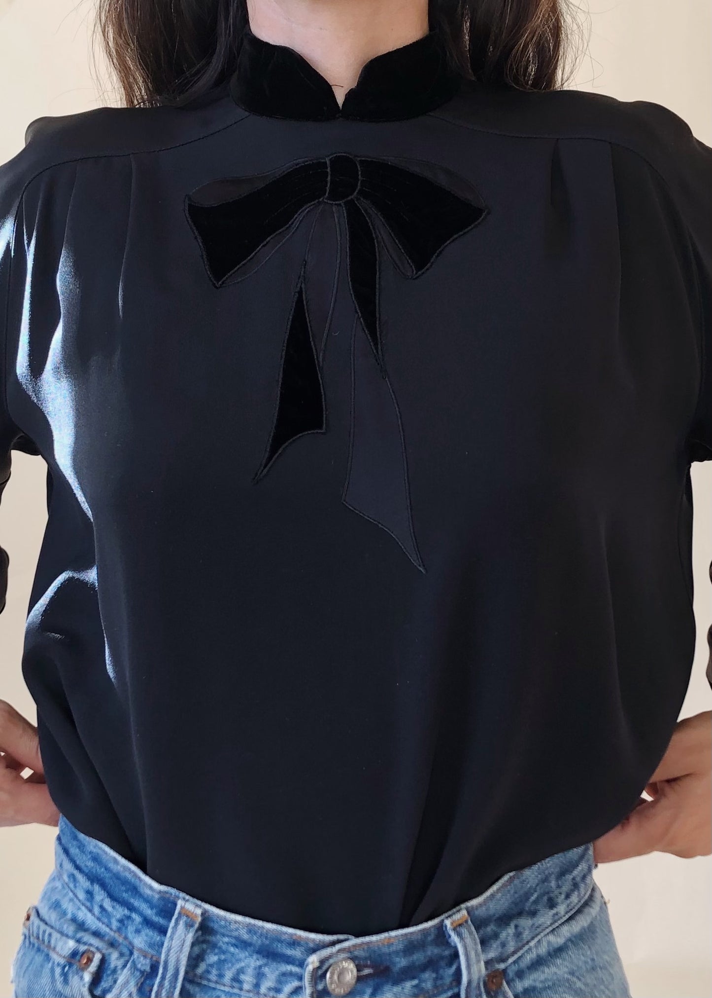 Vintage Valentino Silk Bow Blouse