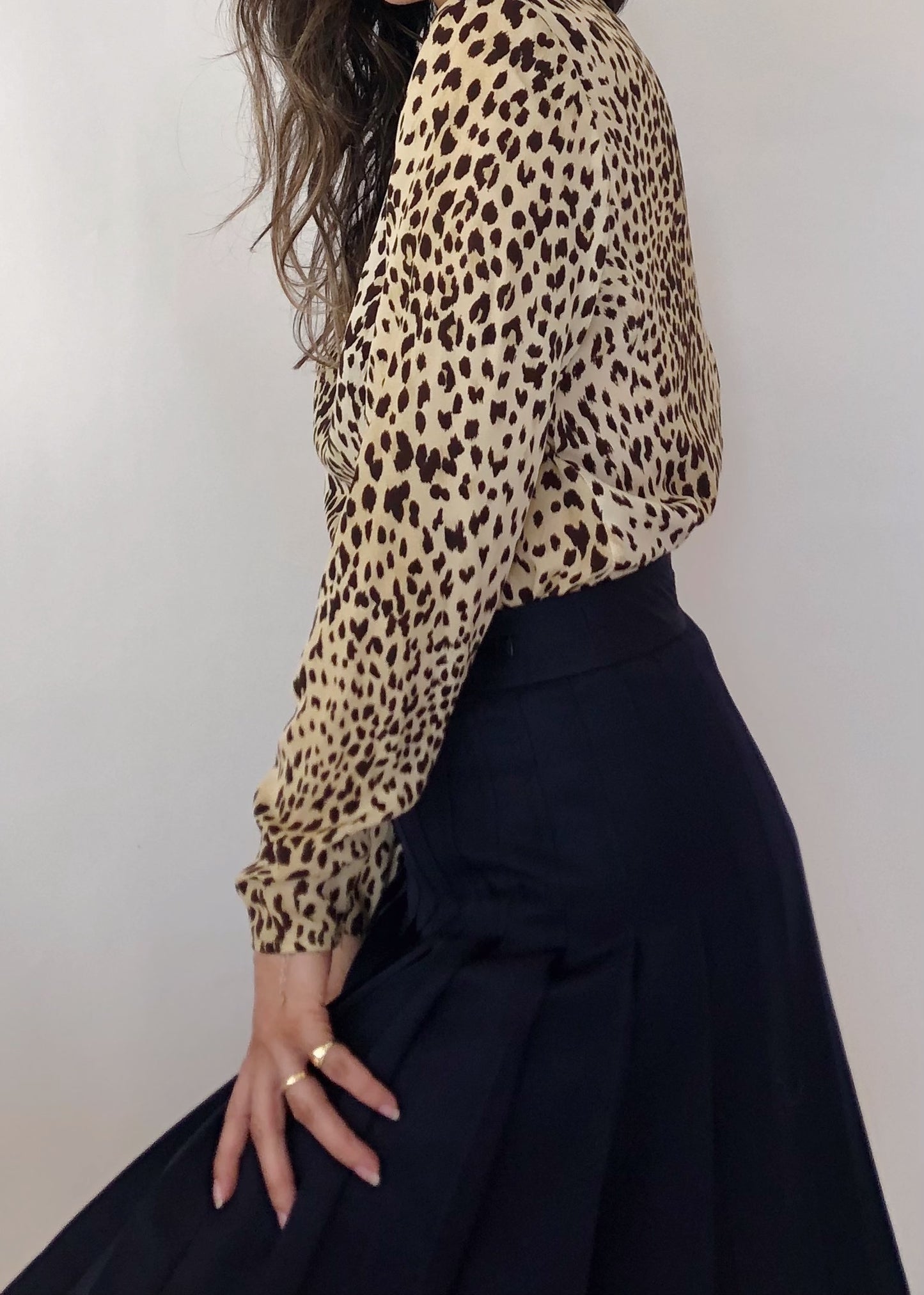 Vintage Valentino Silk Animal Print Blouse