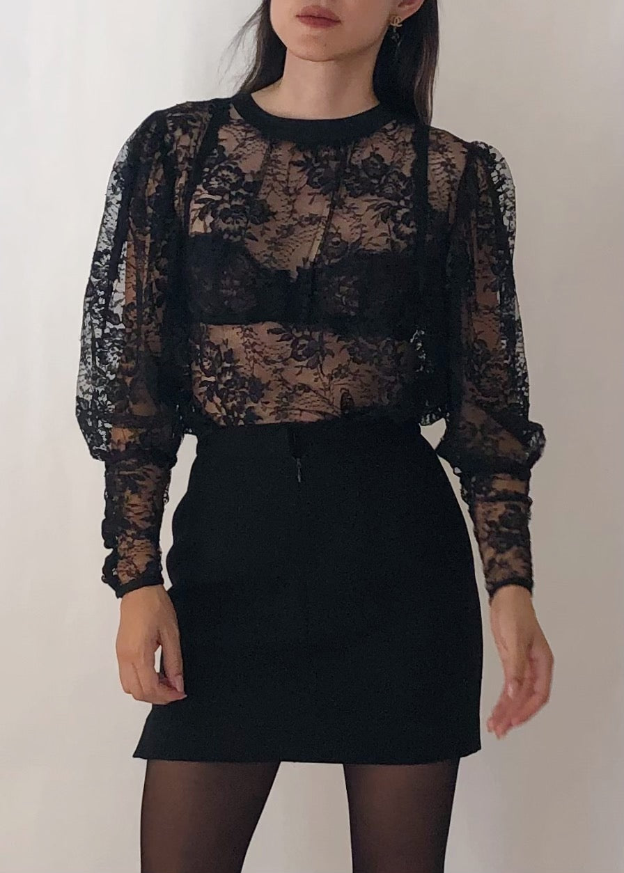 Vintage YSL Rive Gauche Lace Blouse
