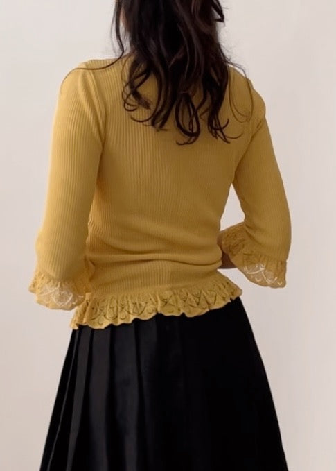 Vintage Chloe Ruffle Knit Top