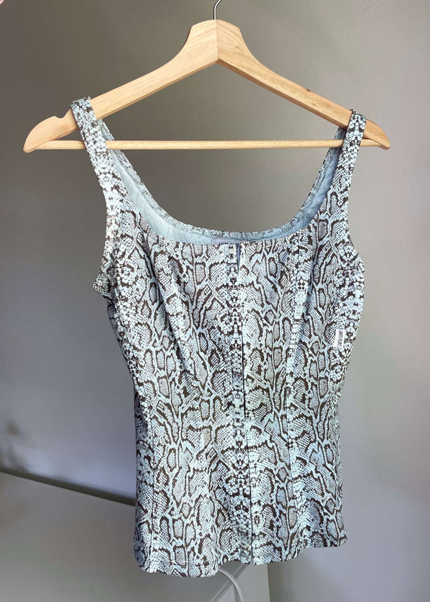 90s French Snakeprint Bustier Tank