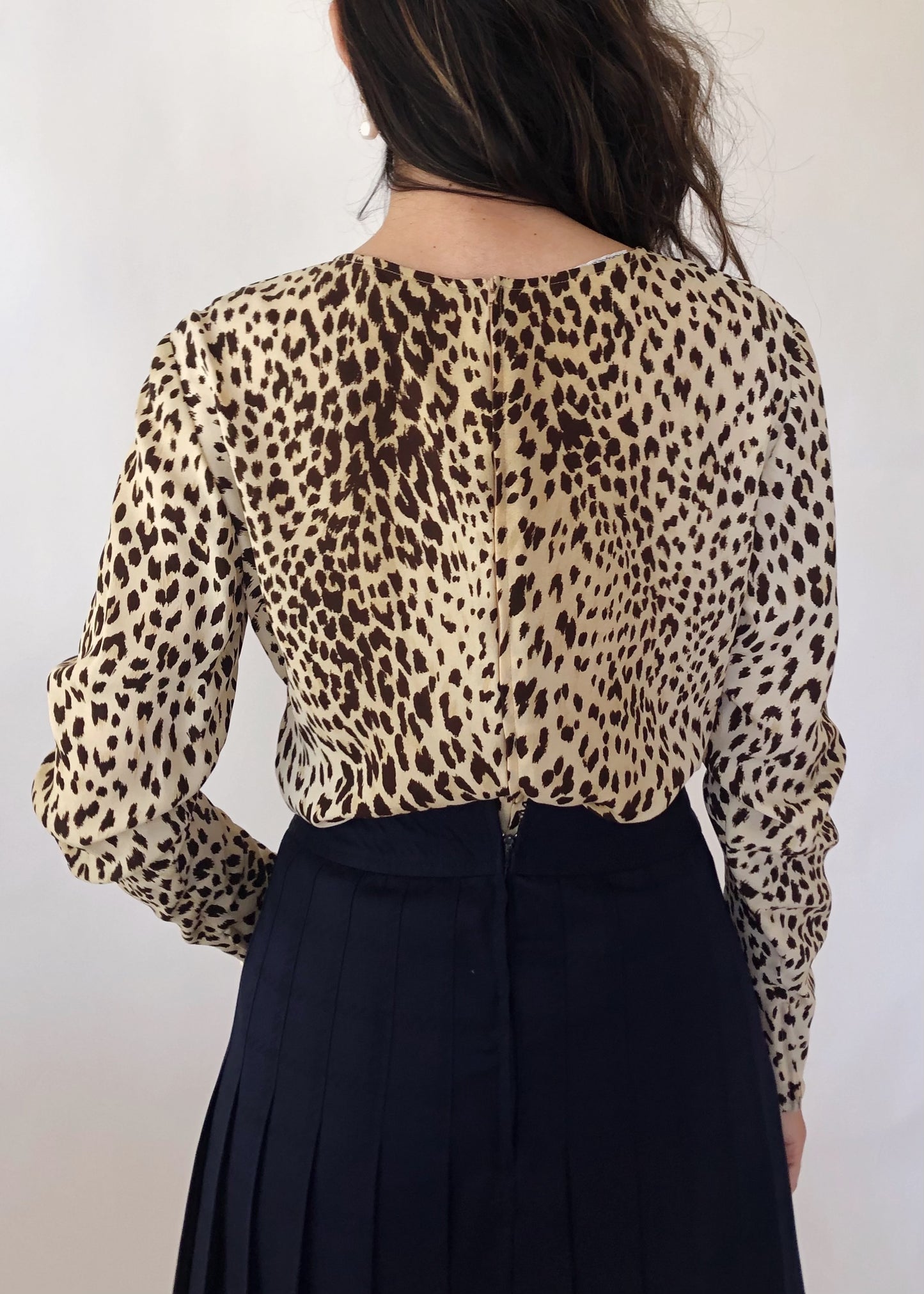 Vintage Valentino Silk Animal Print Blouse