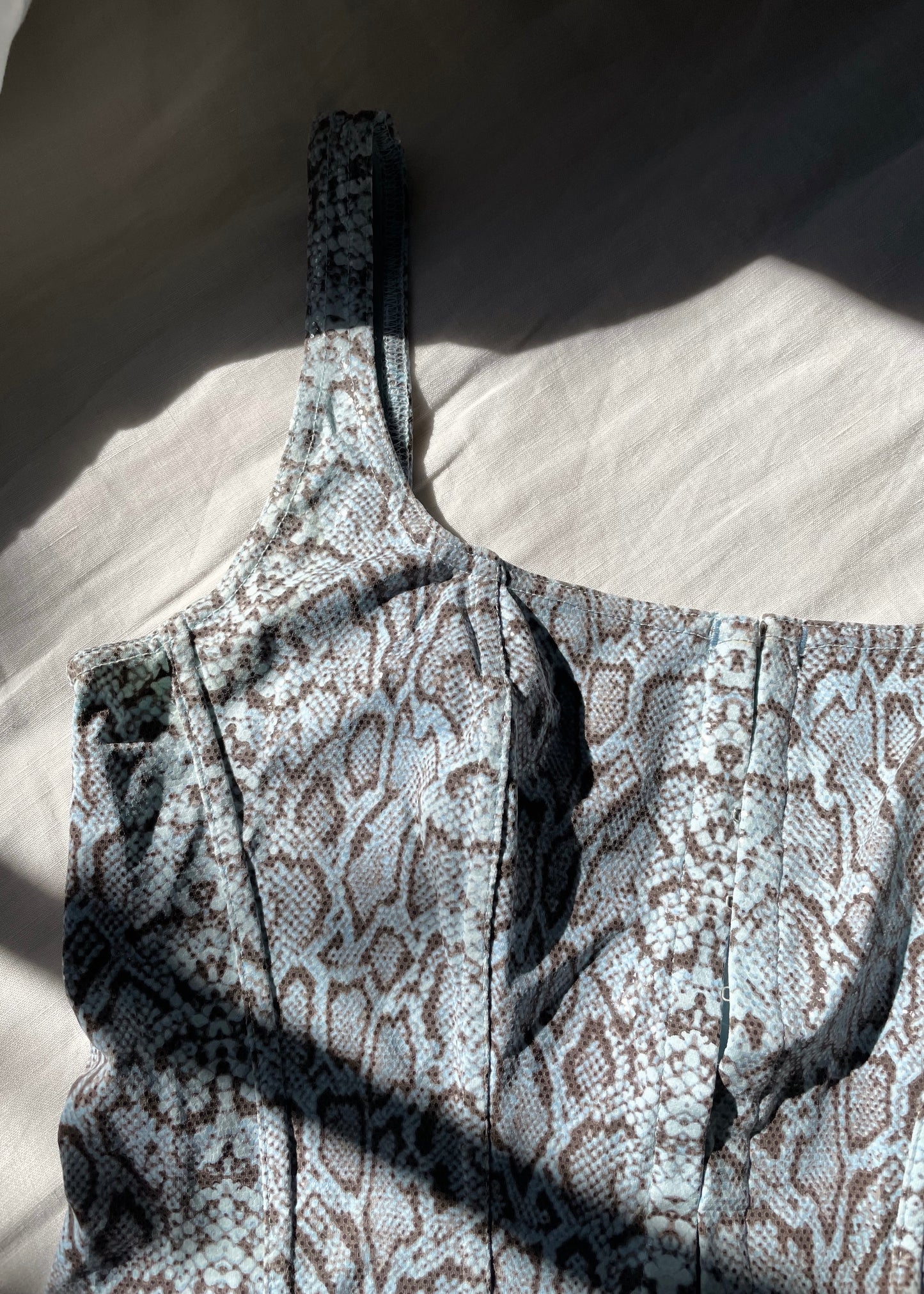 90s French Snakeprint Bustier Tank