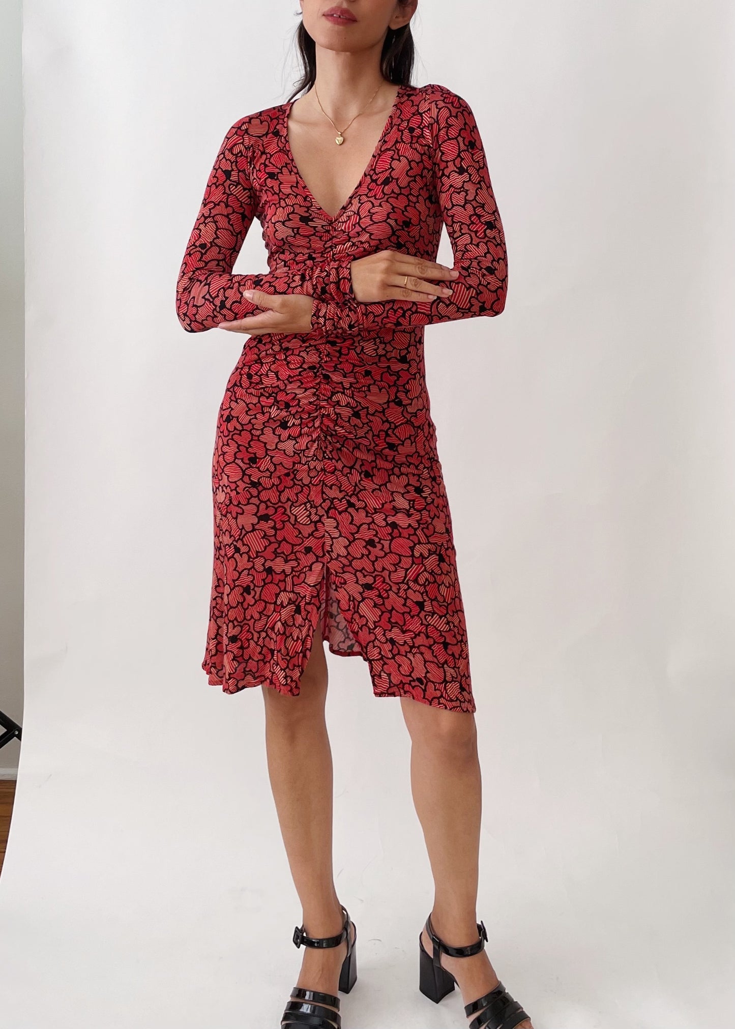 Anna Molinari Silk Red Dress