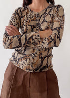 Blumarine Animal Print Cashmere Cardigan