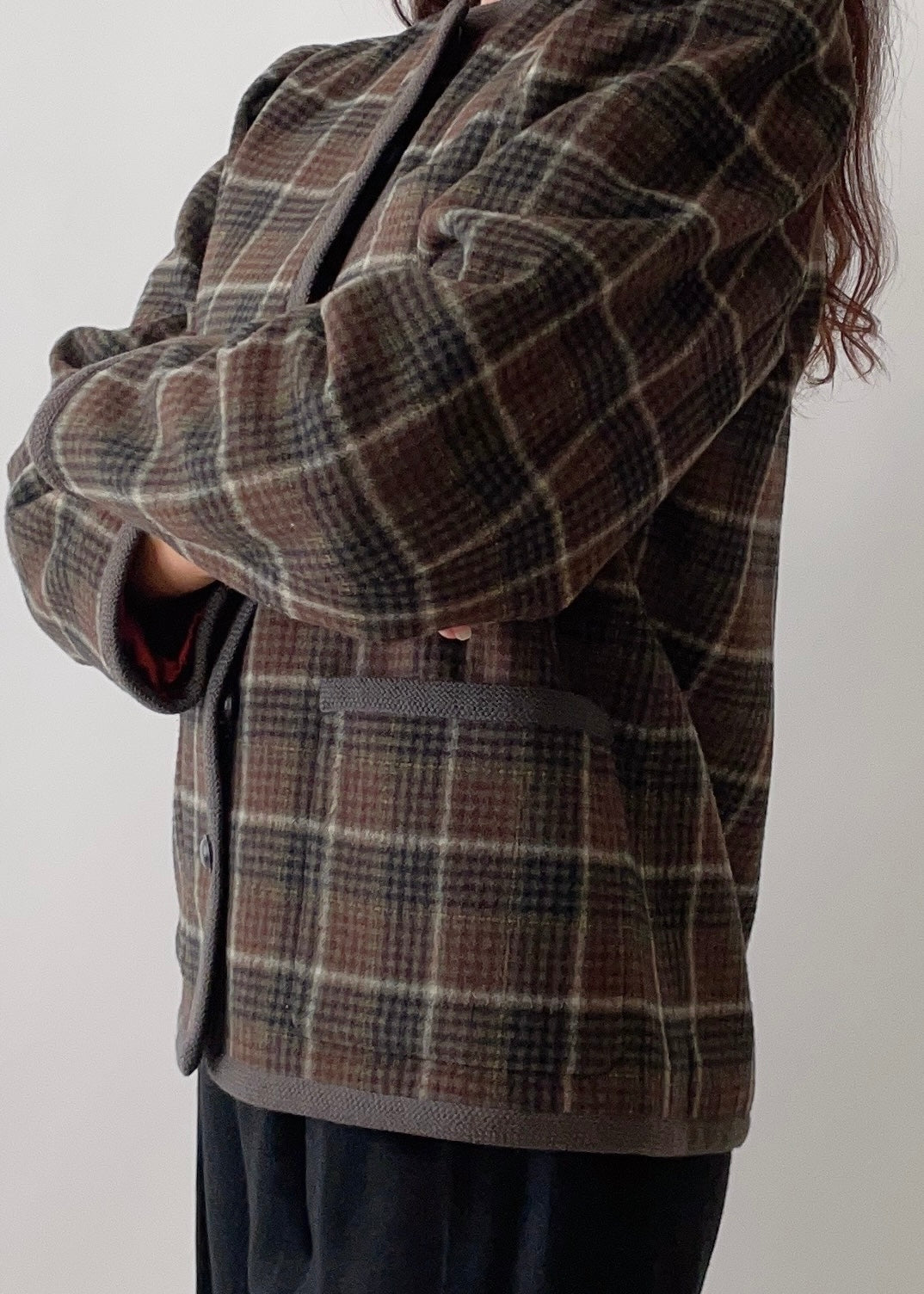 Vintage YSL Green Wool Plaid Jacket