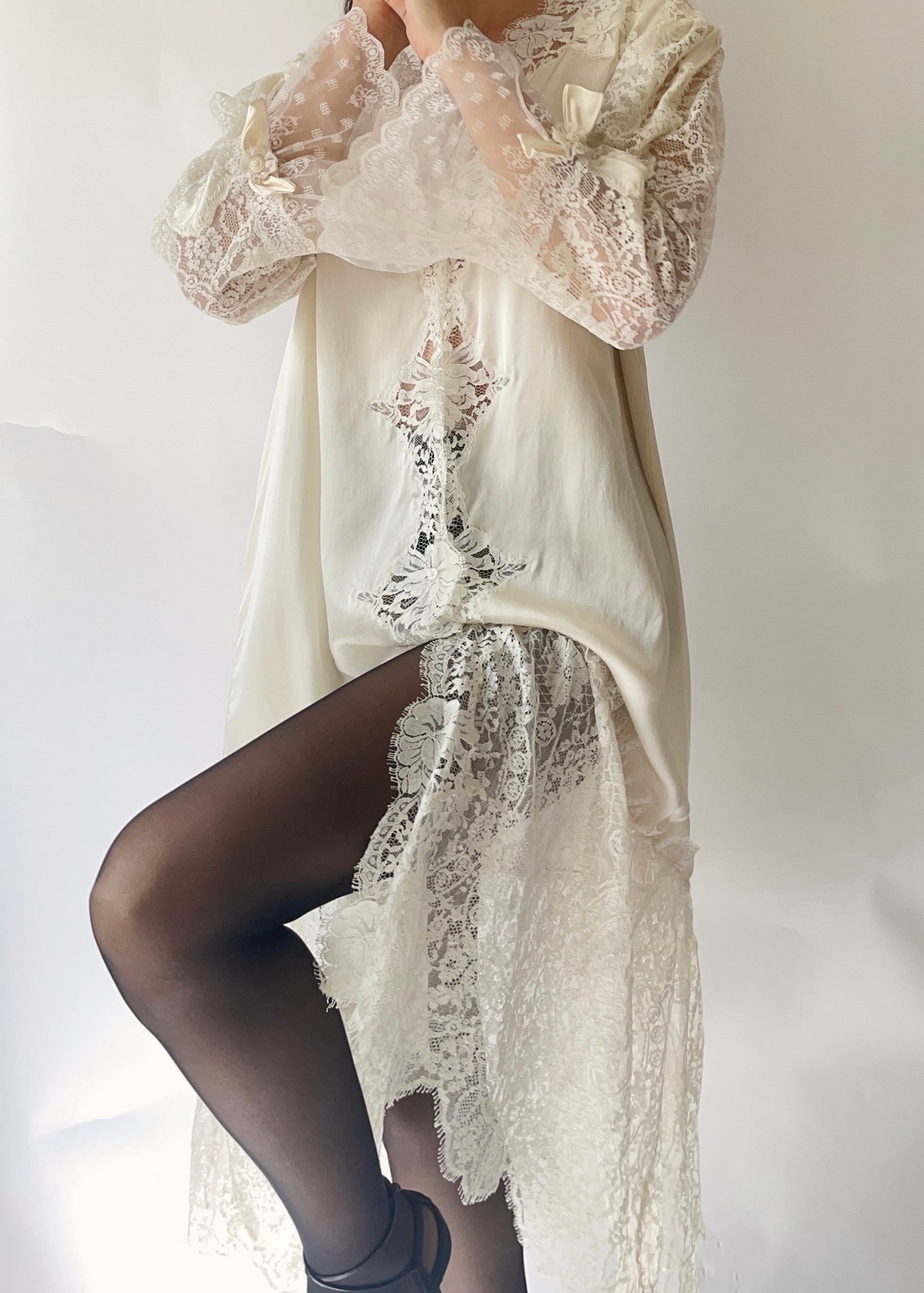 Vintage Christian Dior Silk Robe Dress