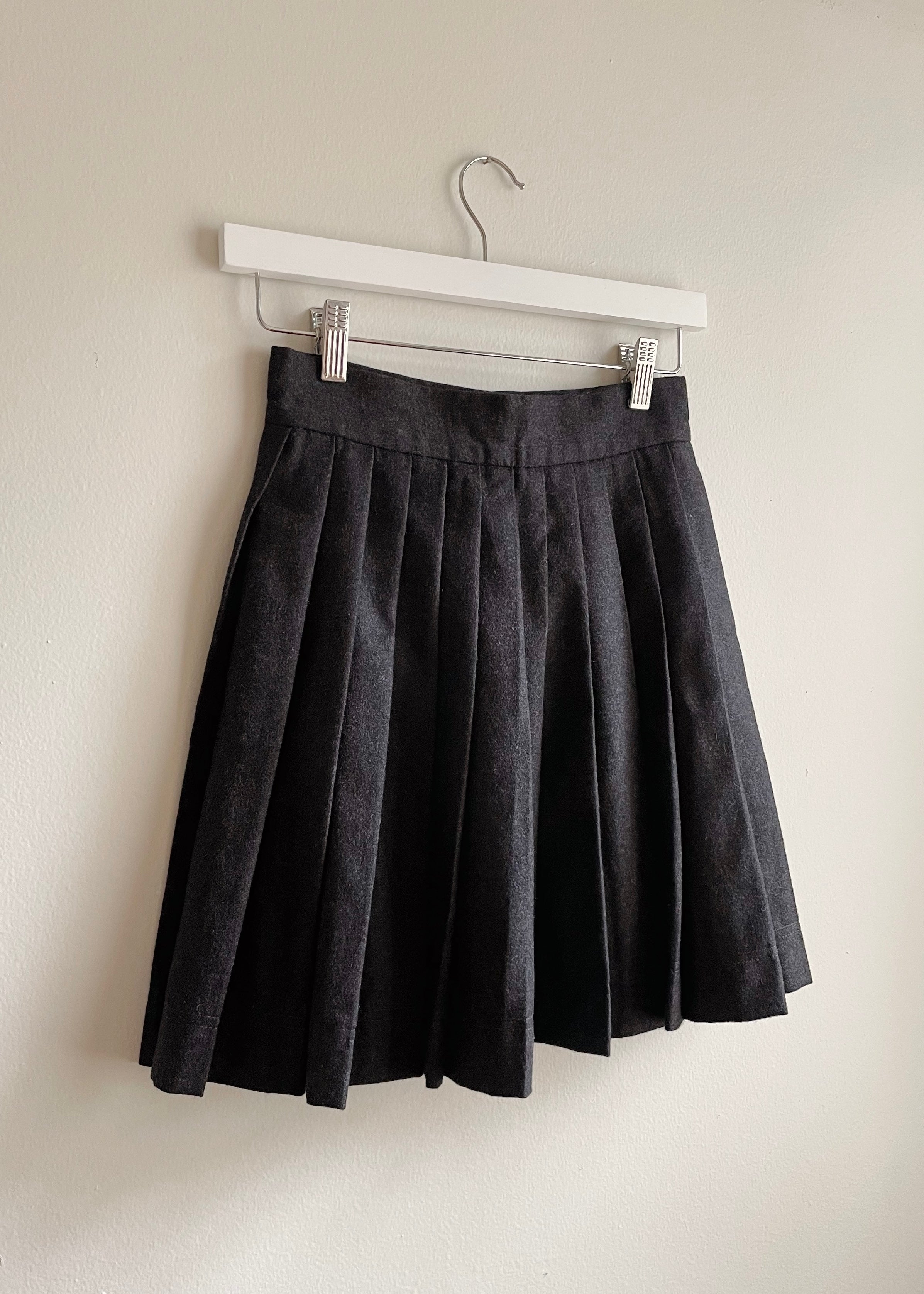 Vintage Moschino Grey Pleated Mini Skirt