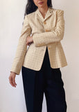 Vintage Moschino Beige Windowpane Blazer