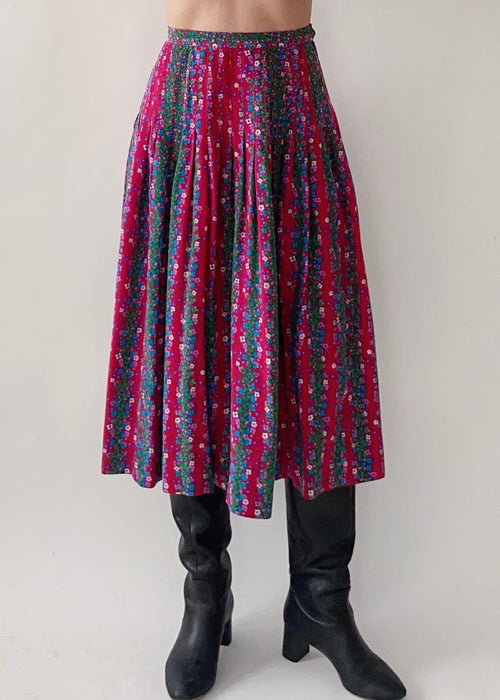 1977 YSL Silk Floral Skirt