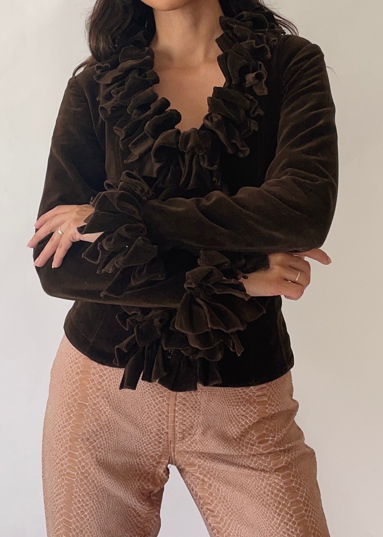 Vintage Anne Fontaine Velvet Corset Top