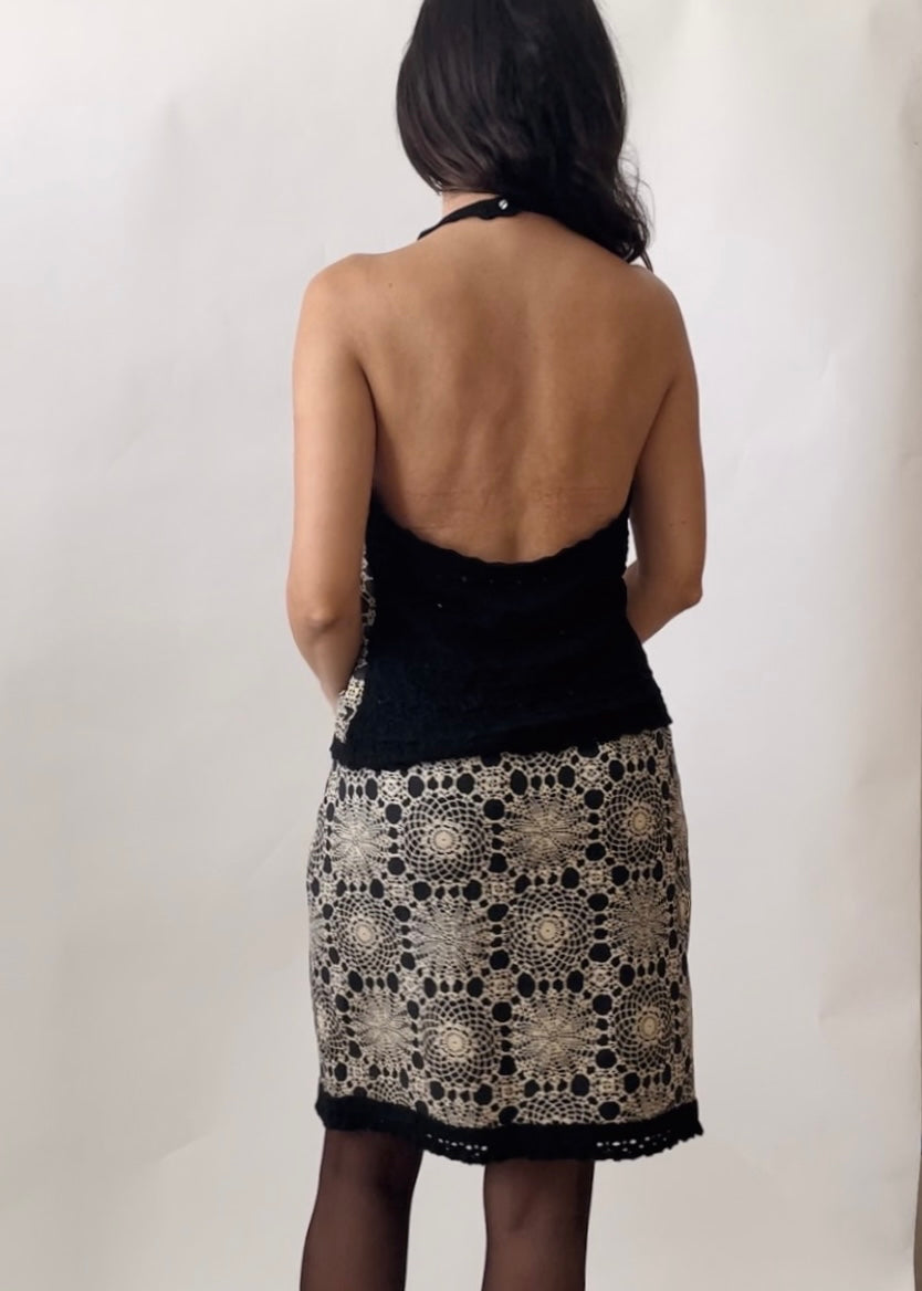 Vintage Moschino Doily Skirt Set