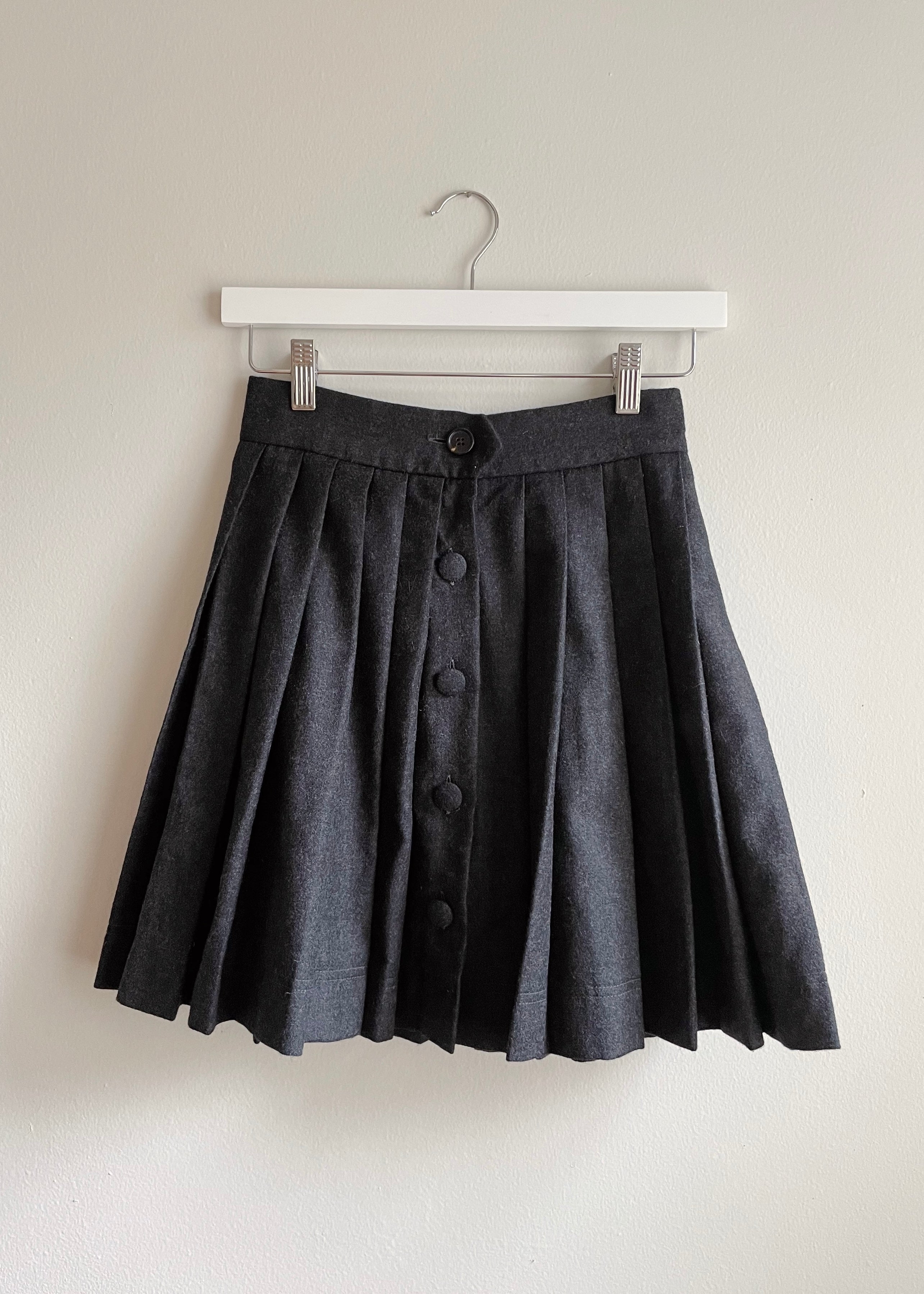 Vintage Moschino Grey Pleated Mini Skirt