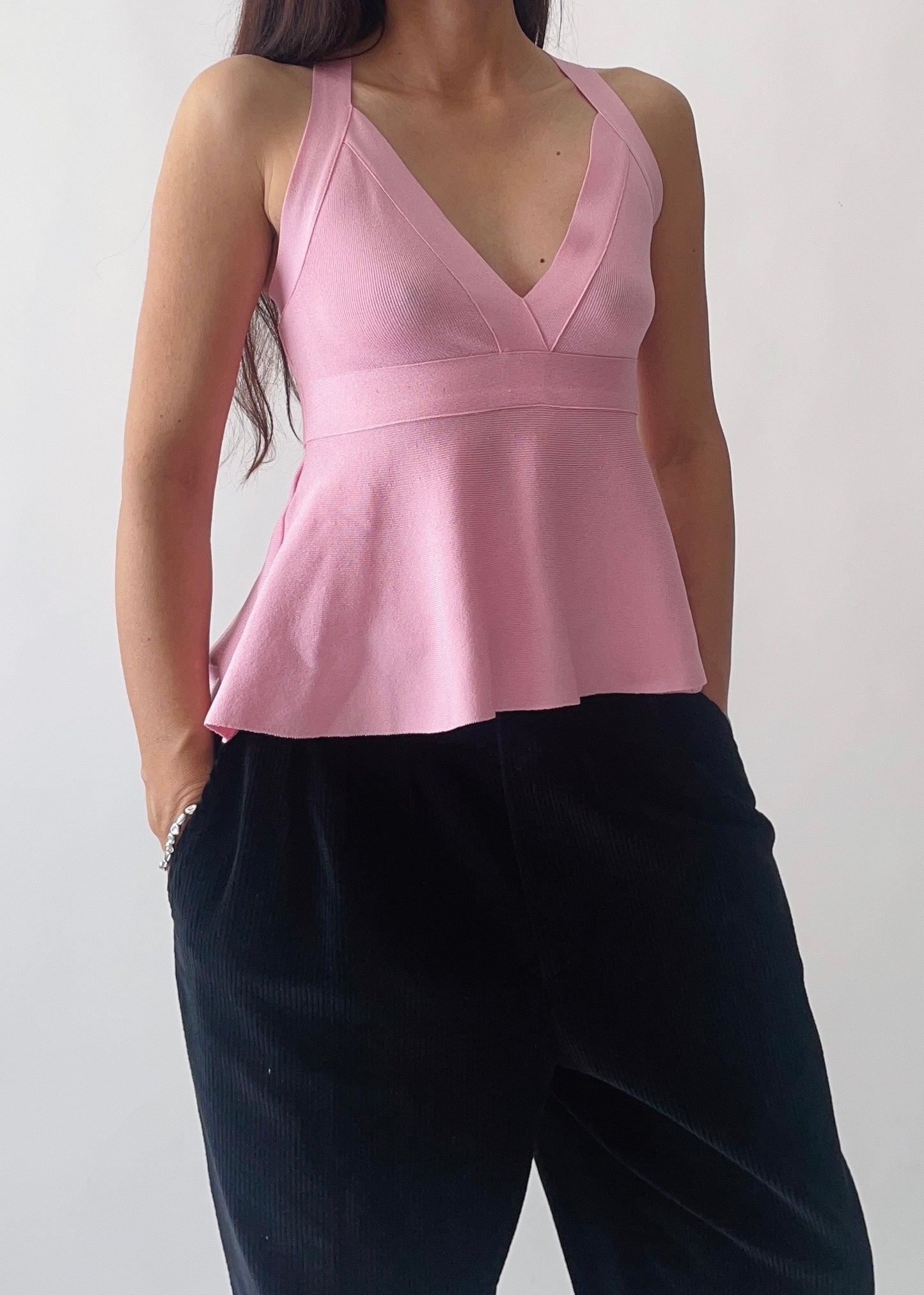 Moschino Pink Halter Knit Top