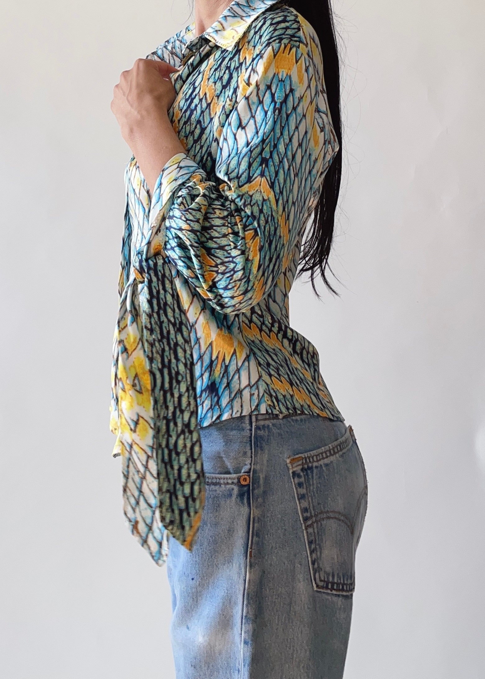 Early 2000s Just Cavalli Snake Print Top