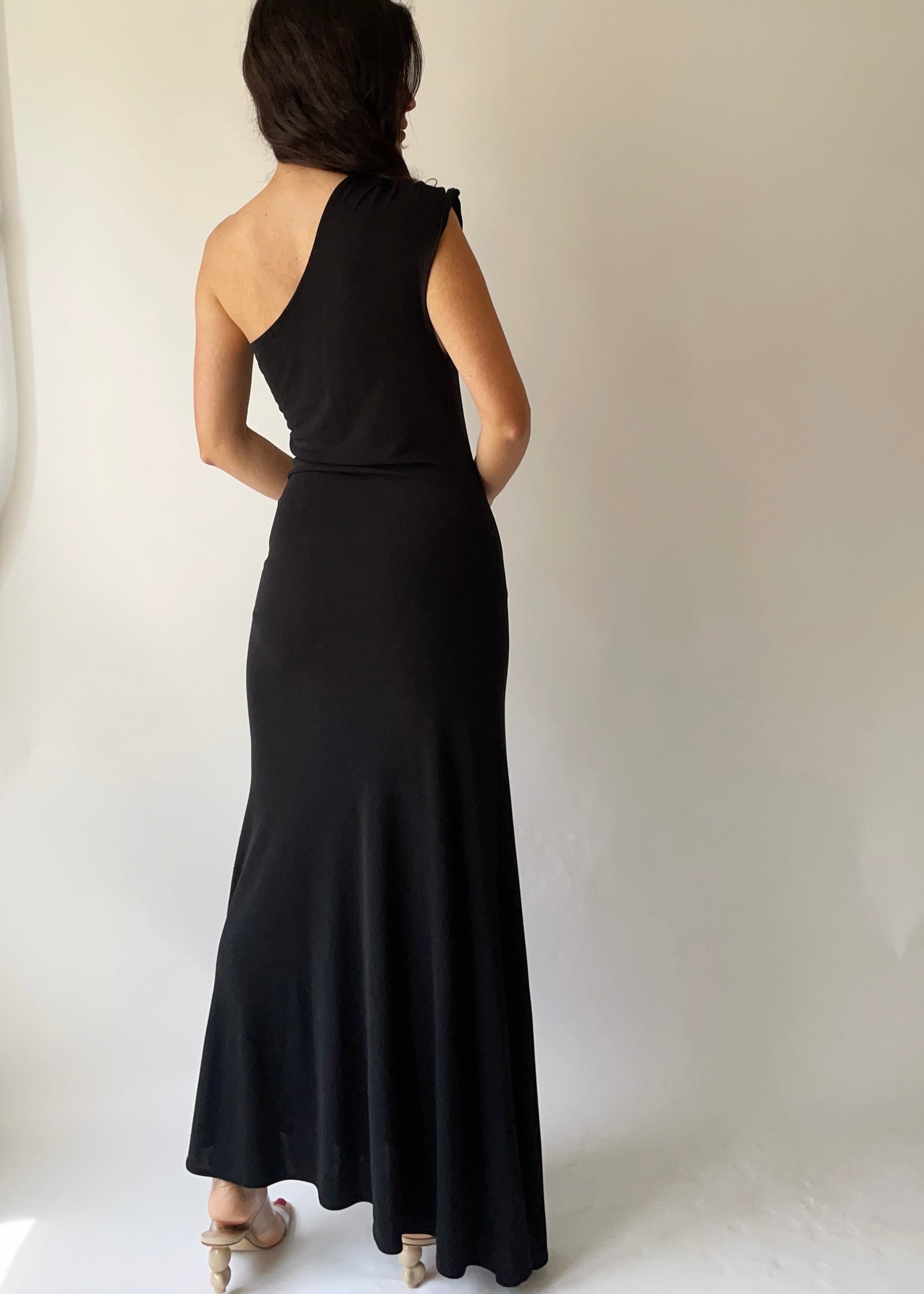 Vintage French Asymmetrical Long Dress