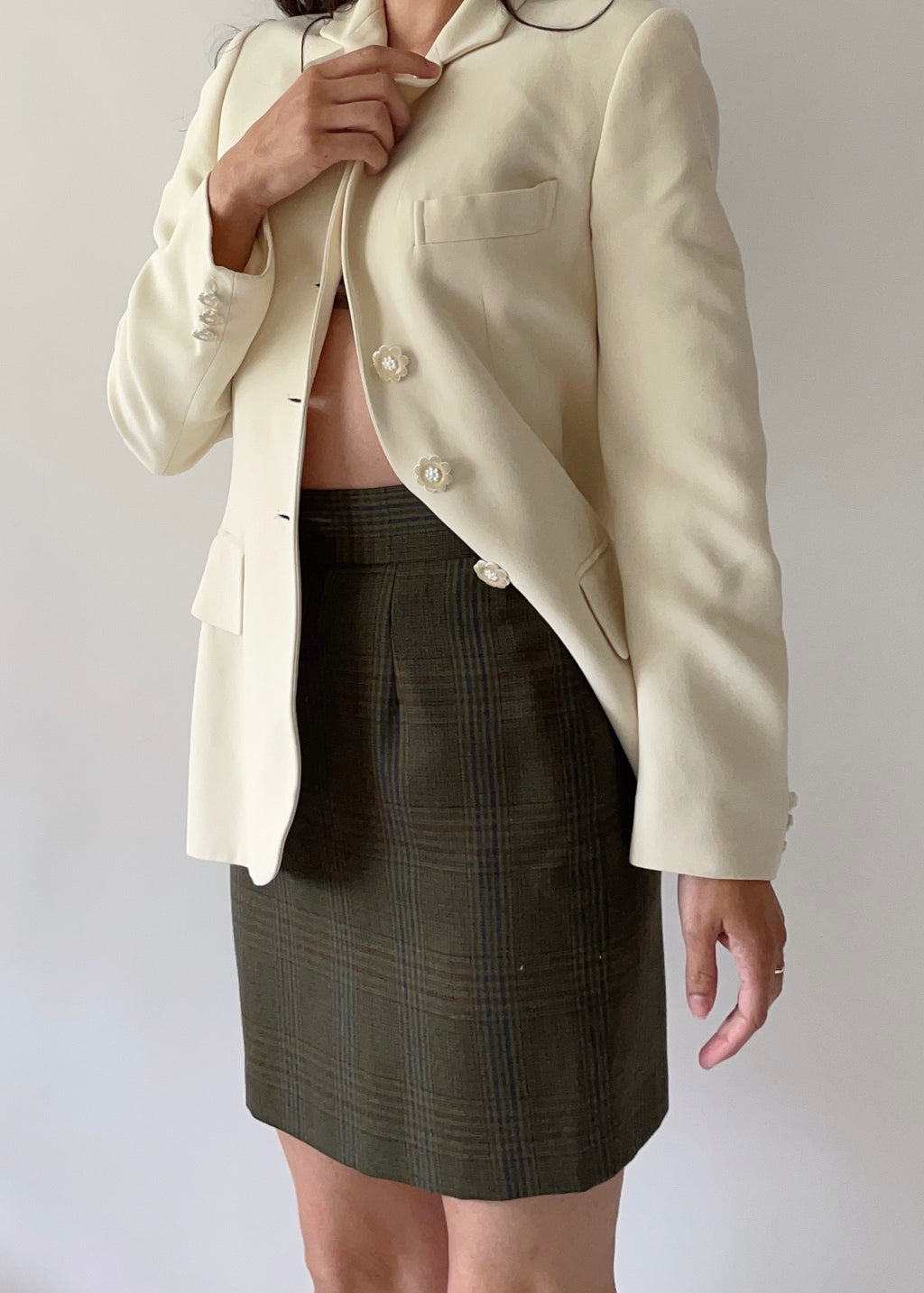 Vintage Moschino Plaid Mini Skirt