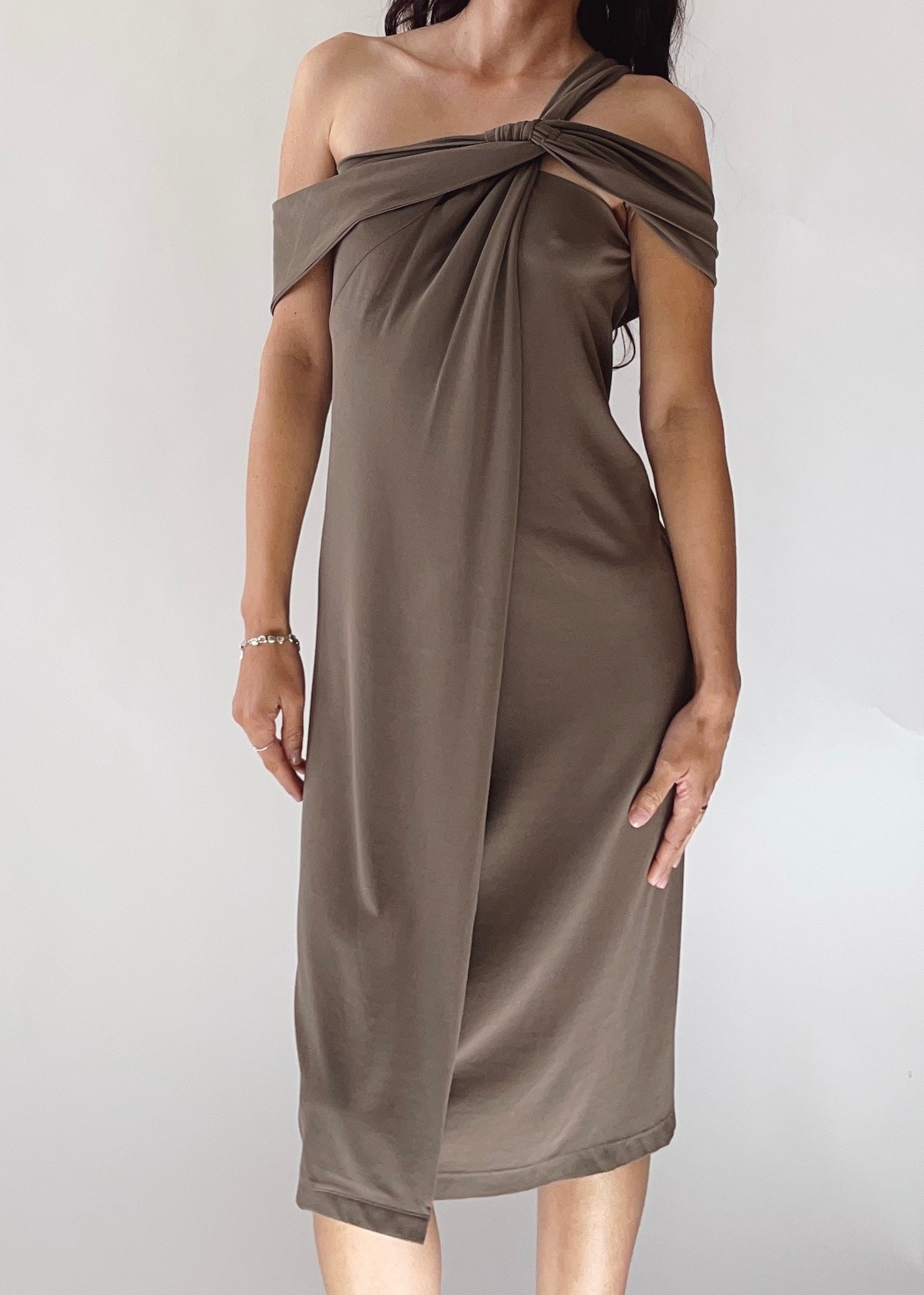 Plein Sud Asymmetrical Brown Dress