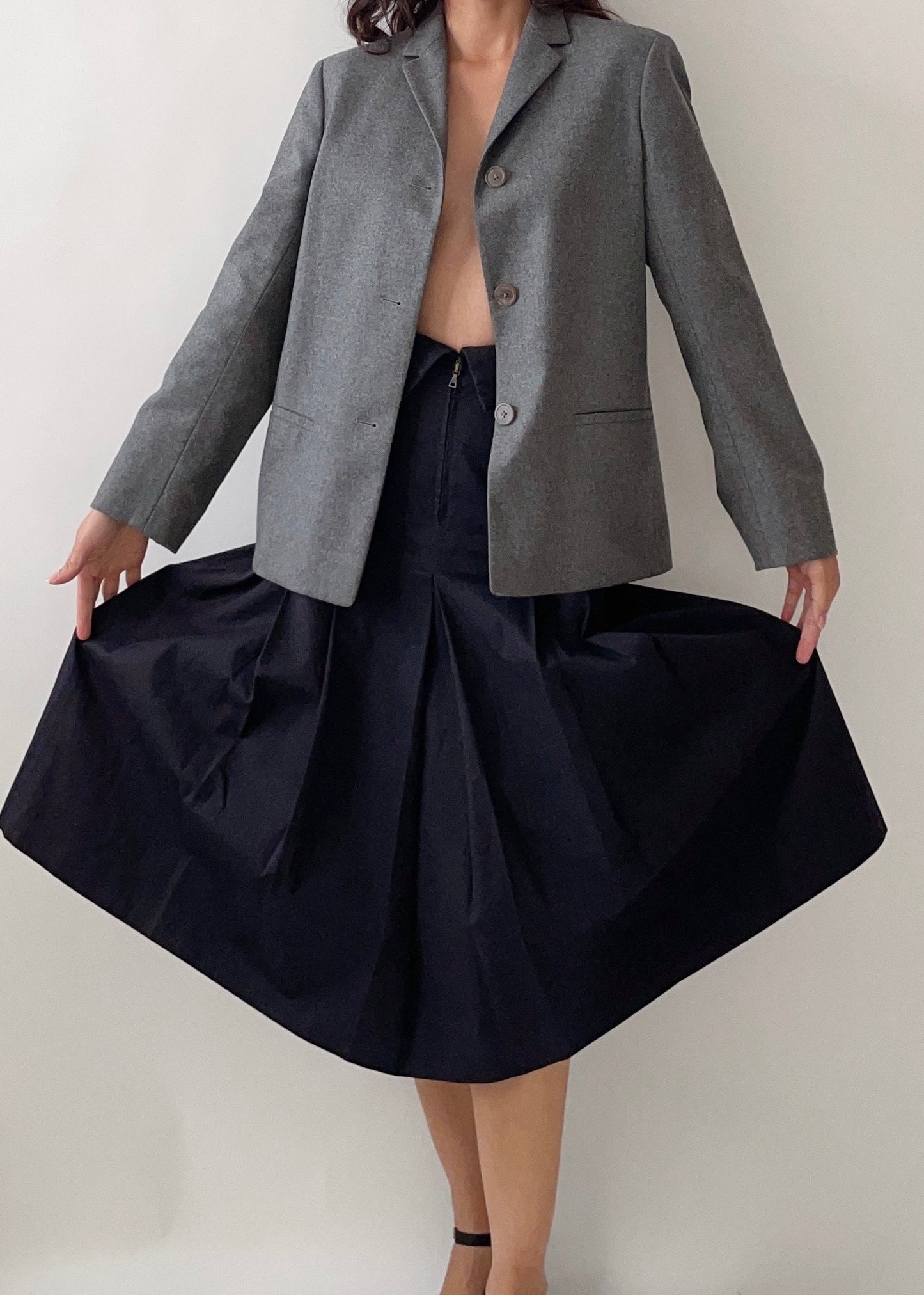 Prada Navy Cotton Skirt