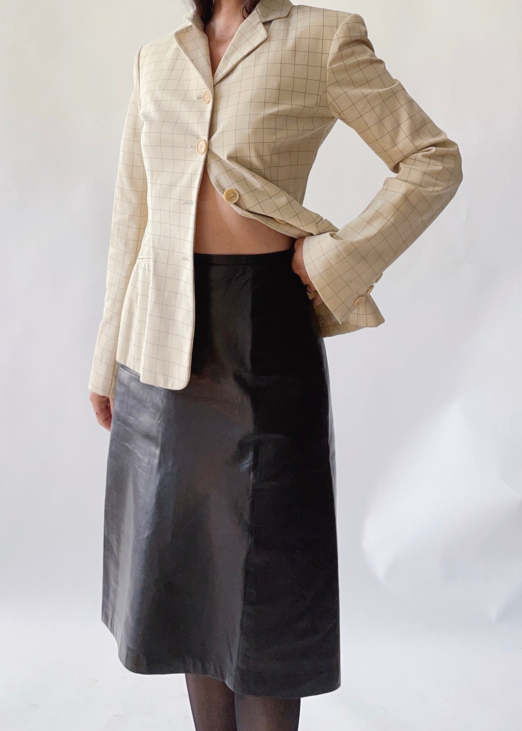 Vintage Max Mara Leather Skirt