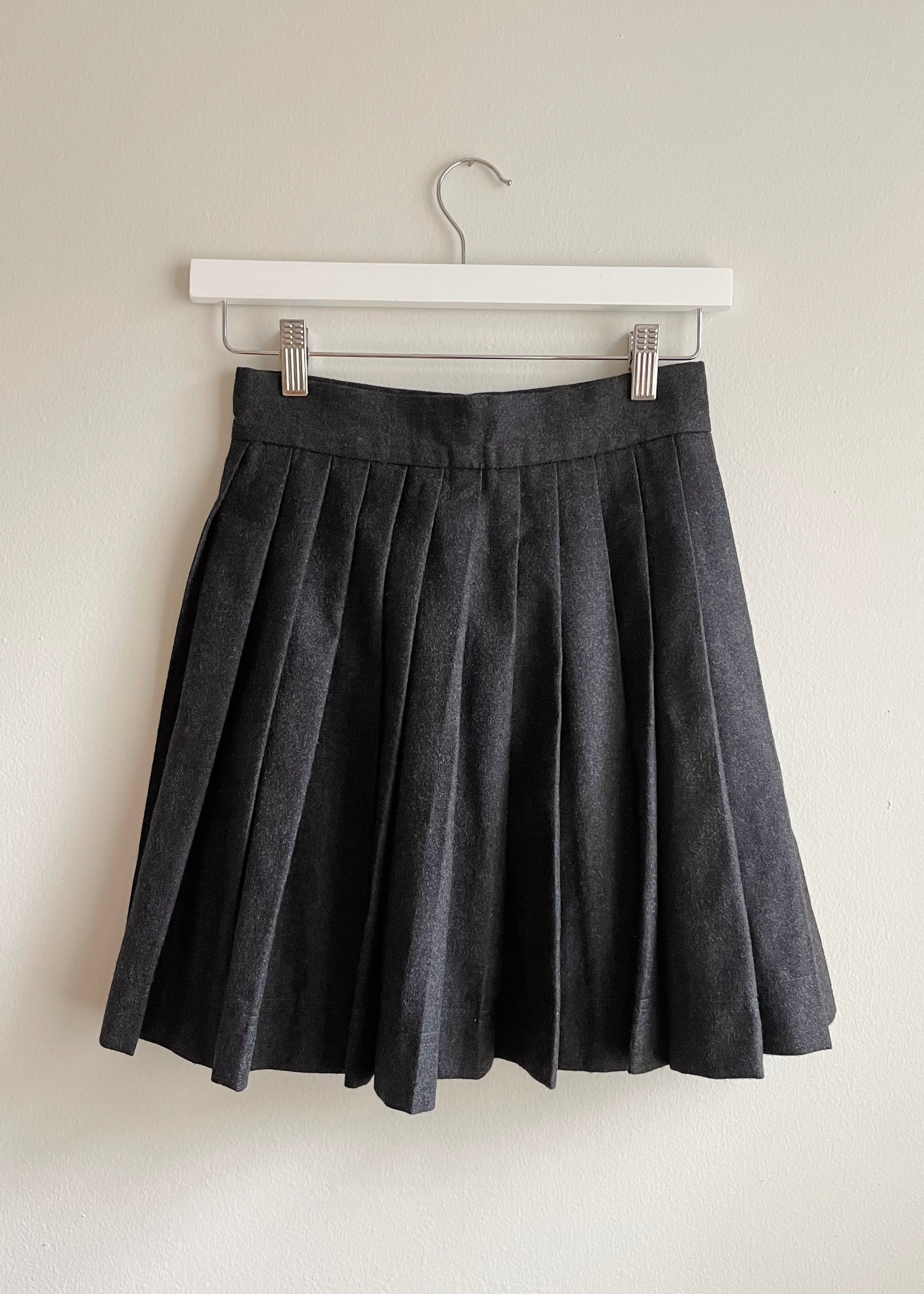 Vintage Moschino Grey Pleated Mini Skirt