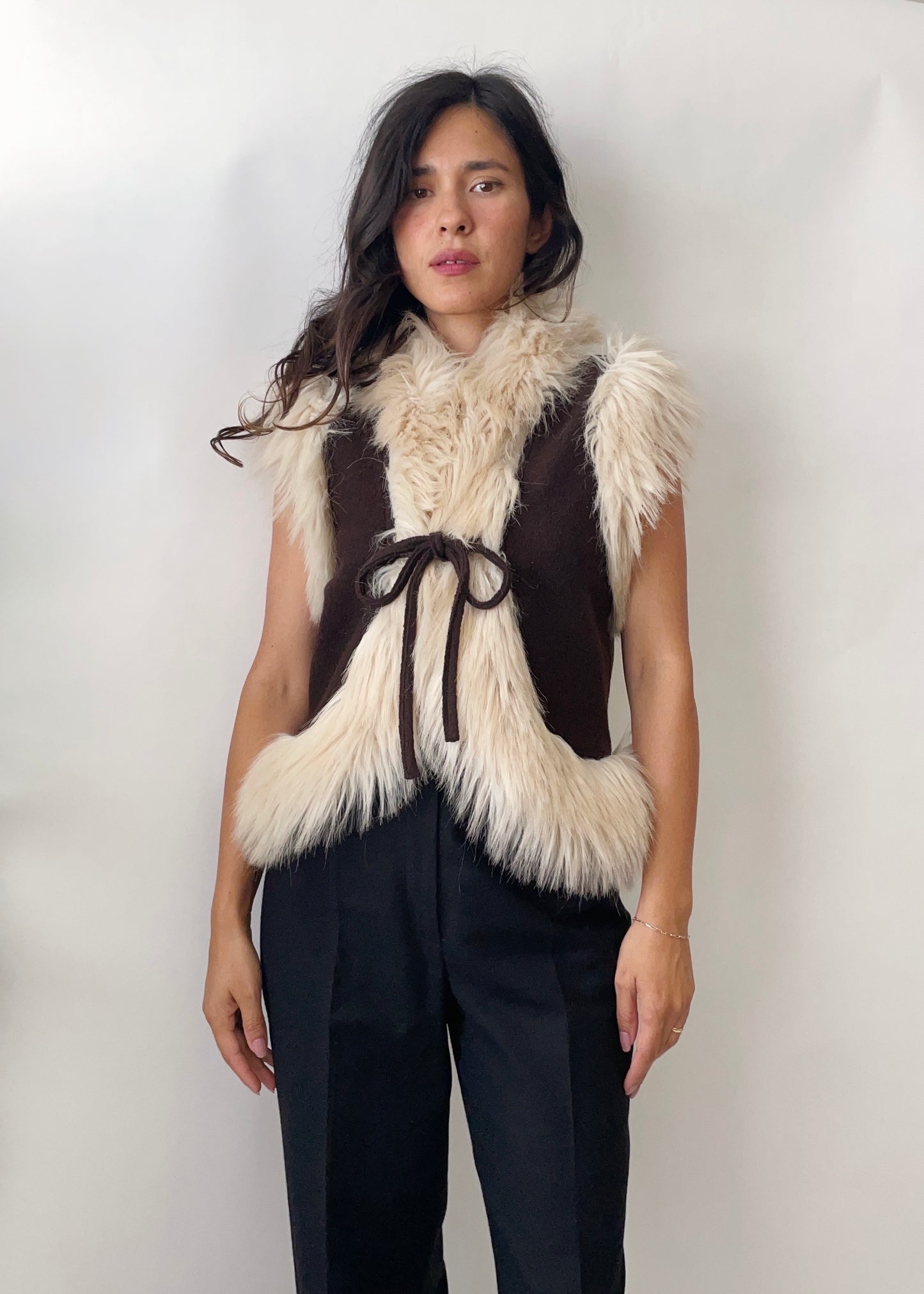 Vintage Moschino Jeans Faux Fur Vest