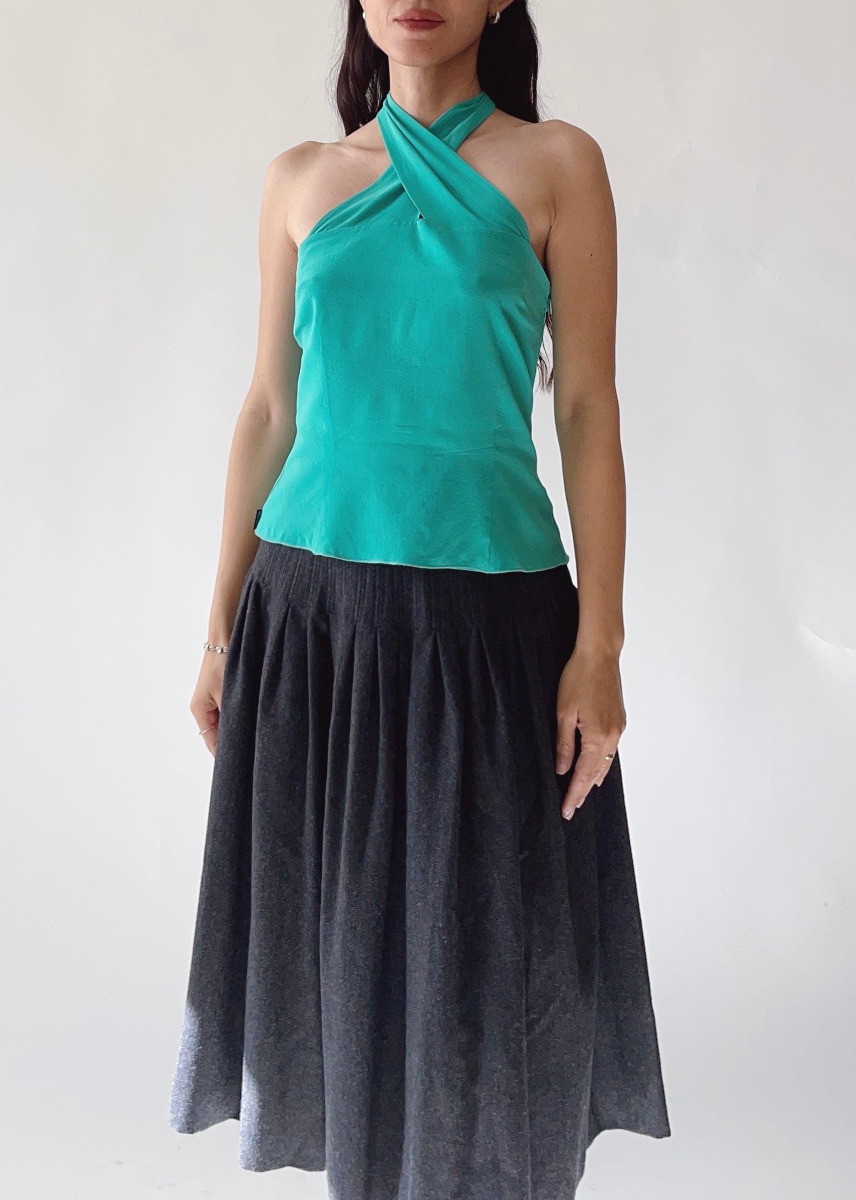 Vintage Moschino Silk Halter Top