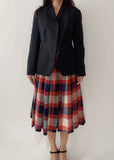 1970s Celine Plaid Wool Skirt