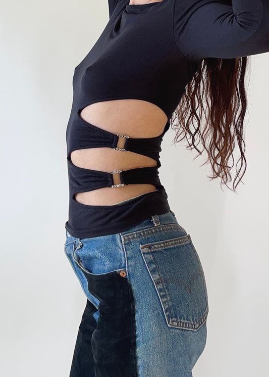 Vintage Sisley Cut-Out Top