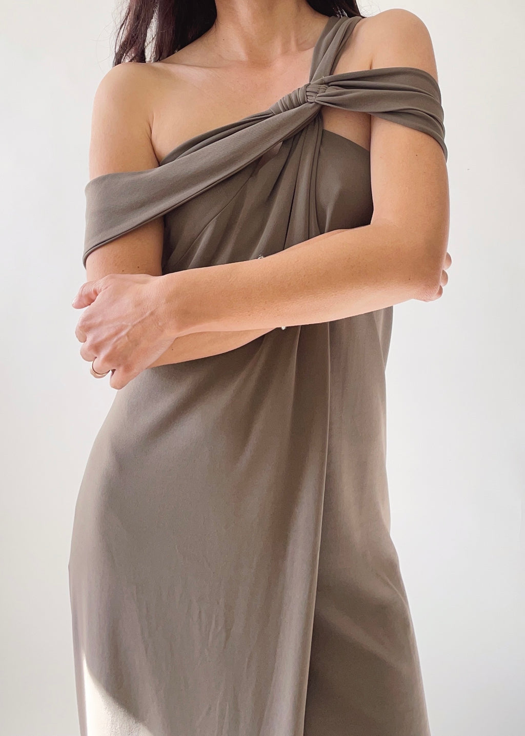 Plein Sud Asymmetrical Brown Dress