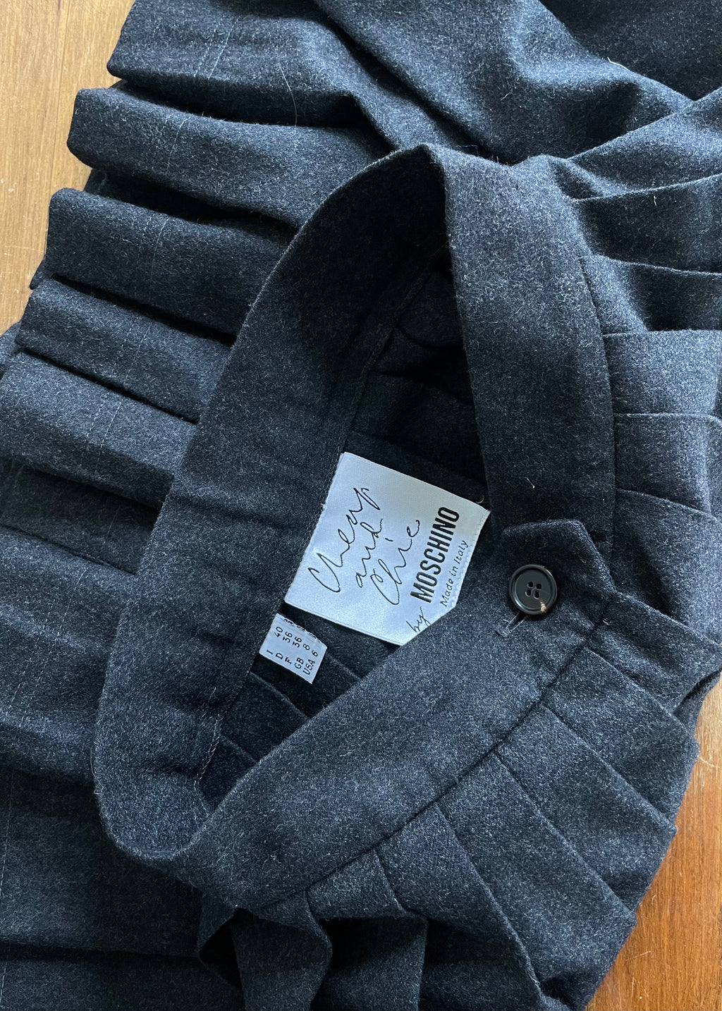 Vintage Moschino Grey Pleated Mini Skirt