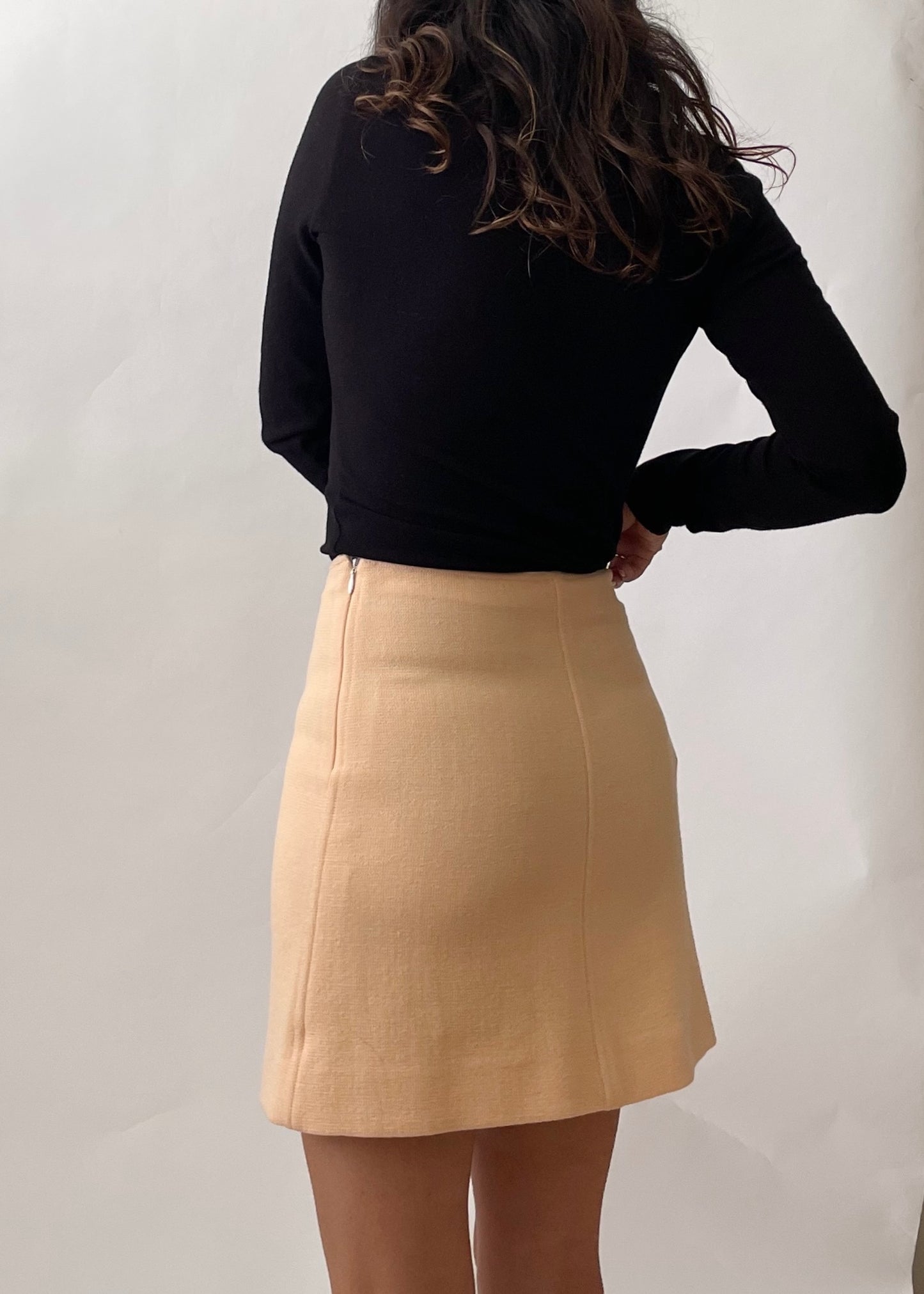 Vintage Courrèges Peach Wool Skirt