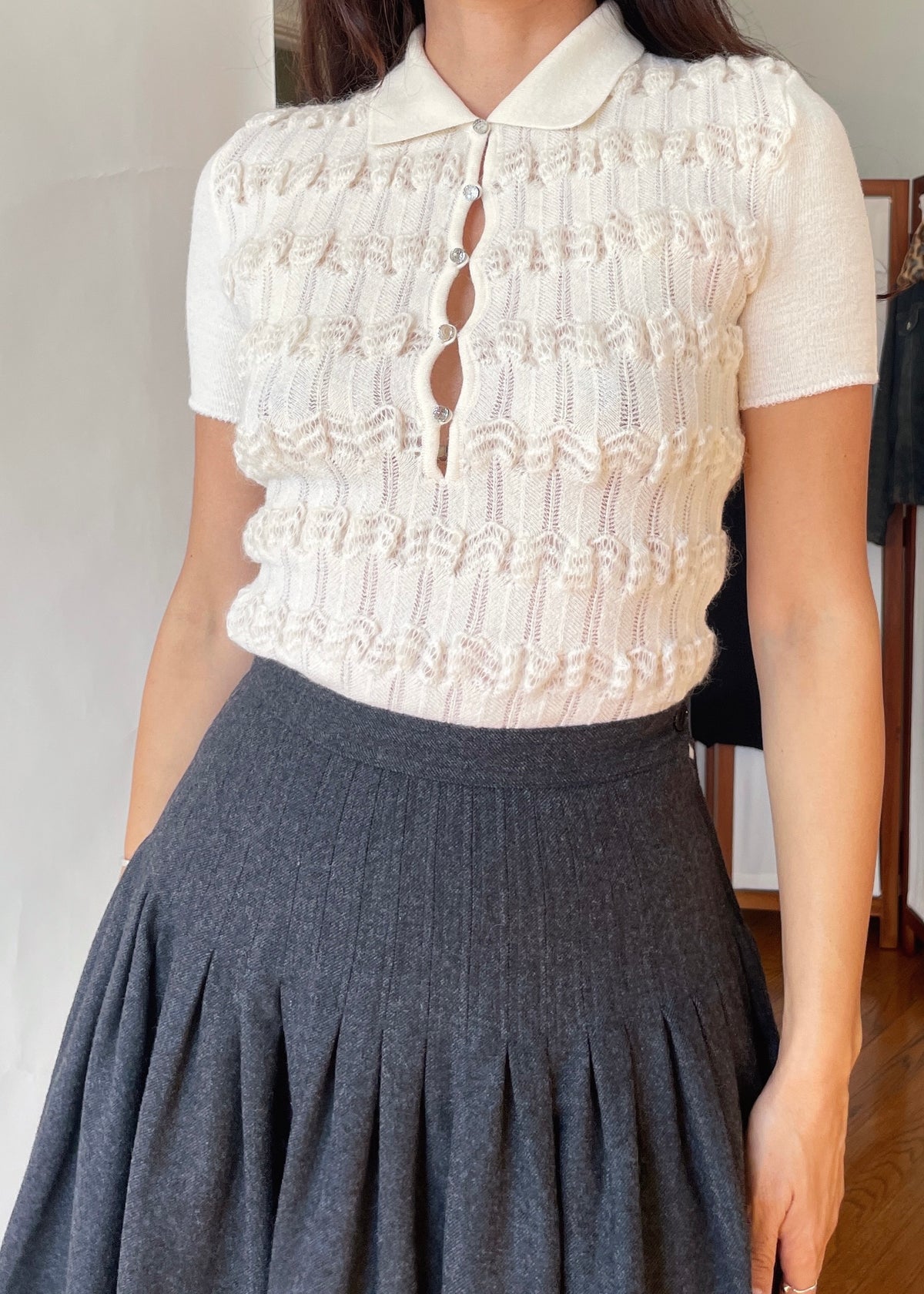 Versus Versace Cream Knit Top