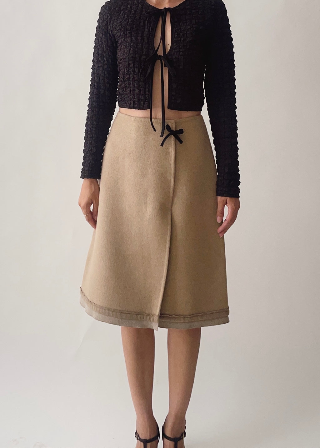 Prada Wool Angora Bow Skirt