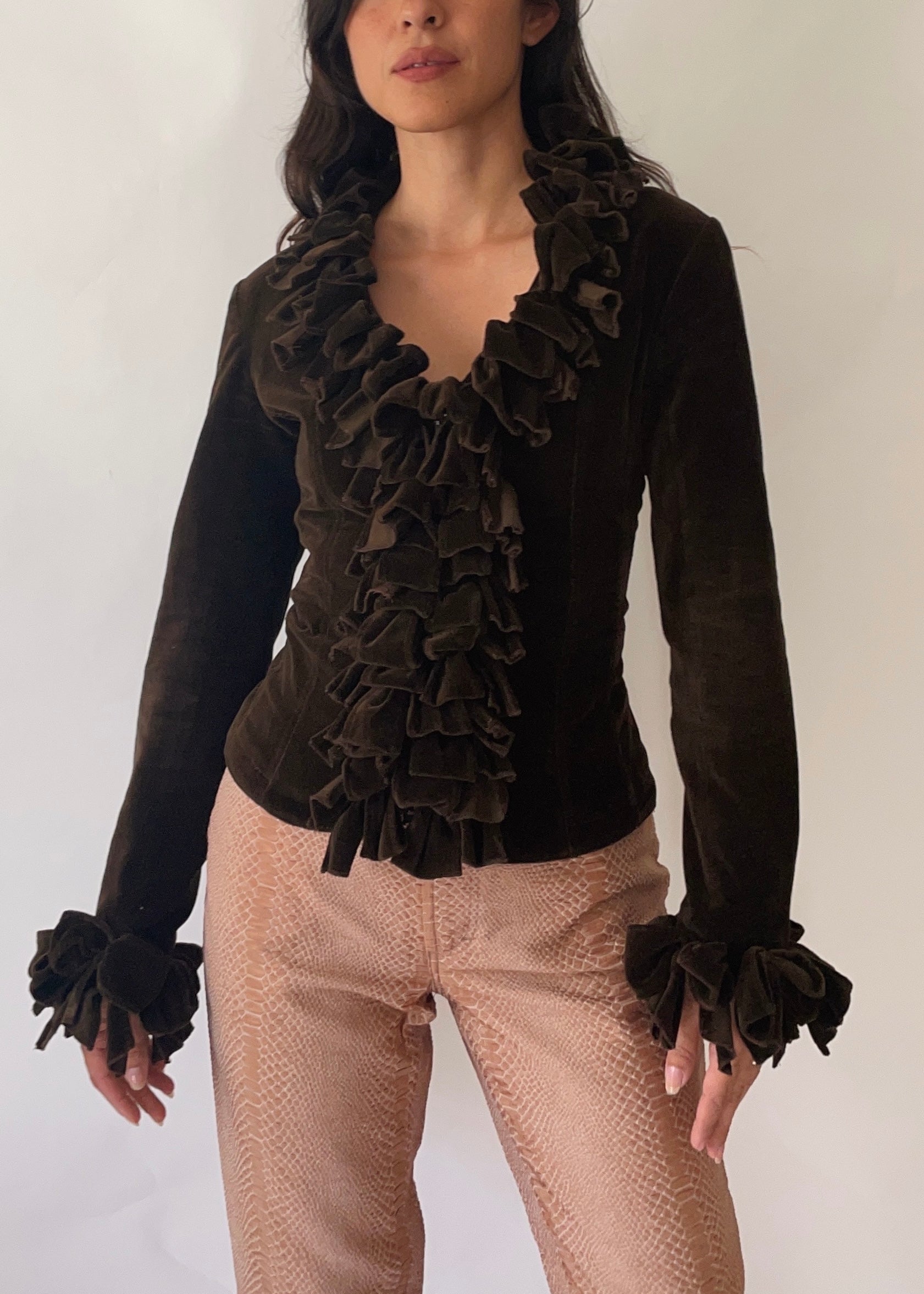 Vintage Anne Fontaine Velvet Corset Top